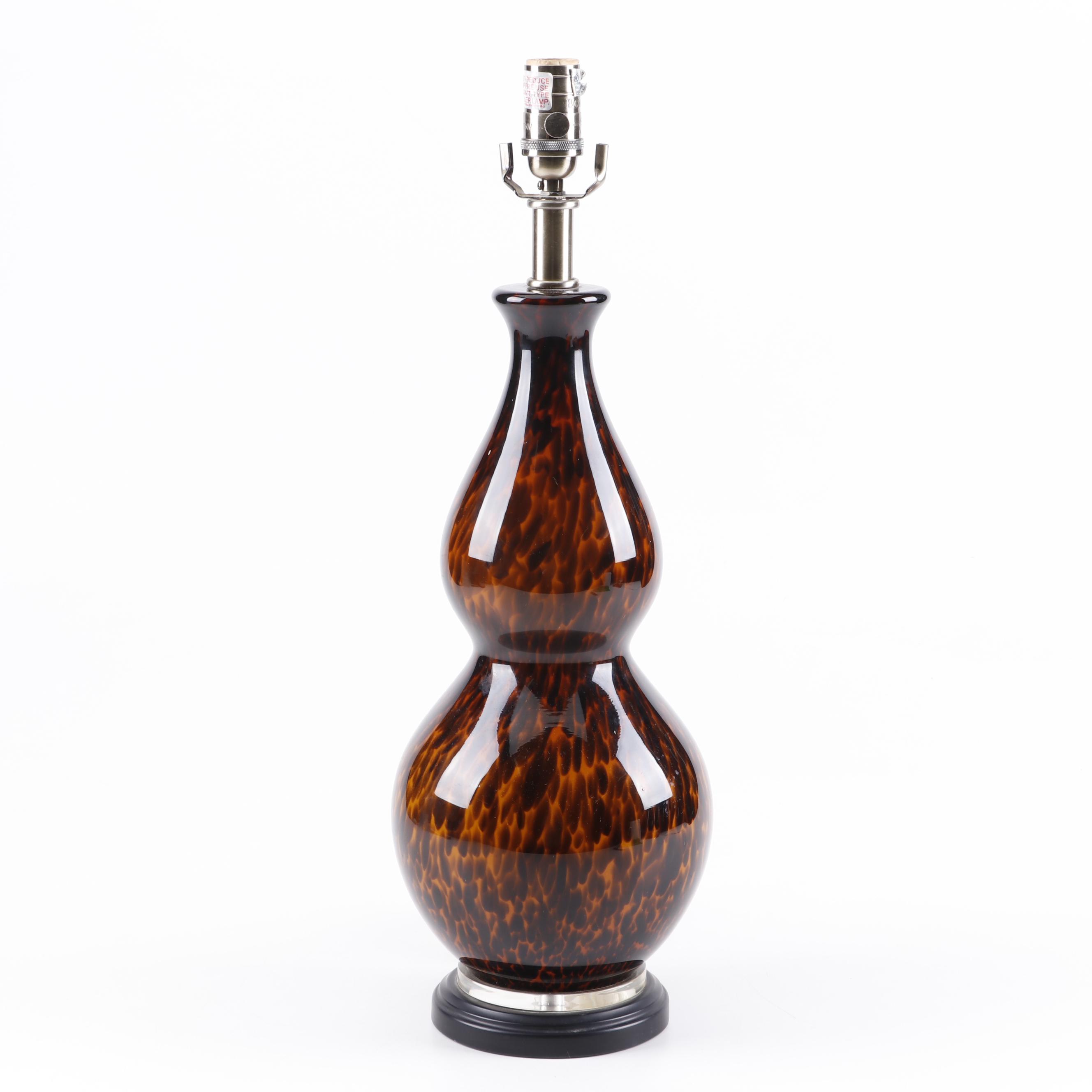 Bombay Company Tortoise Pattern Painted Glass Table Lamp ...