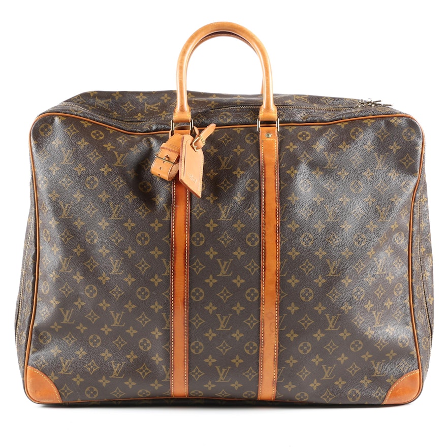 Vintage 80s Louis Vuitton Sirius Brown LV Monogram Travel Bag Suitcase Soft