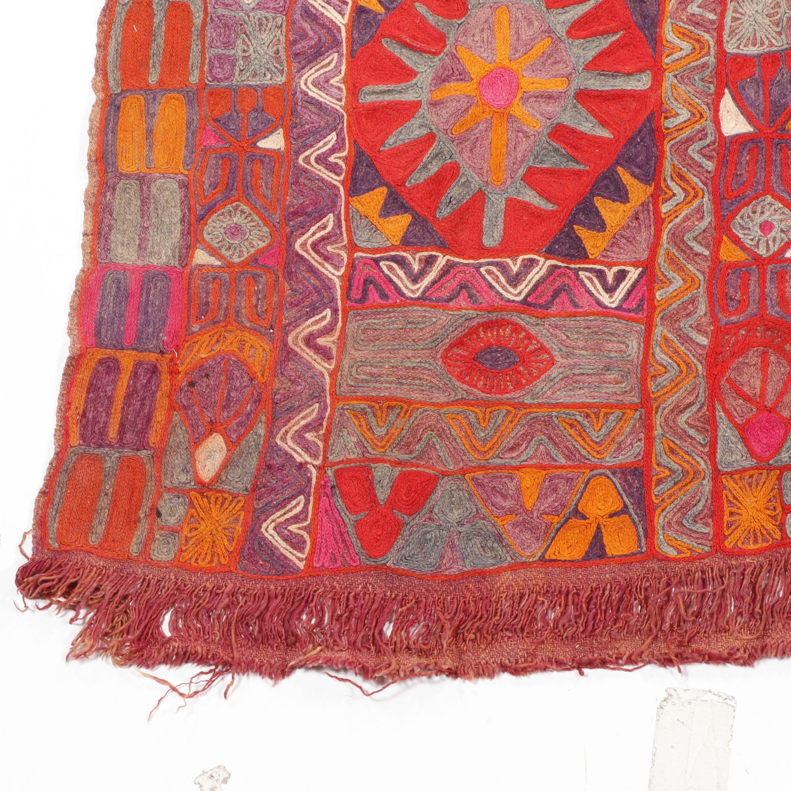 Handwoven Iraqi Arab Embroidered Blanket or Rug EBTH