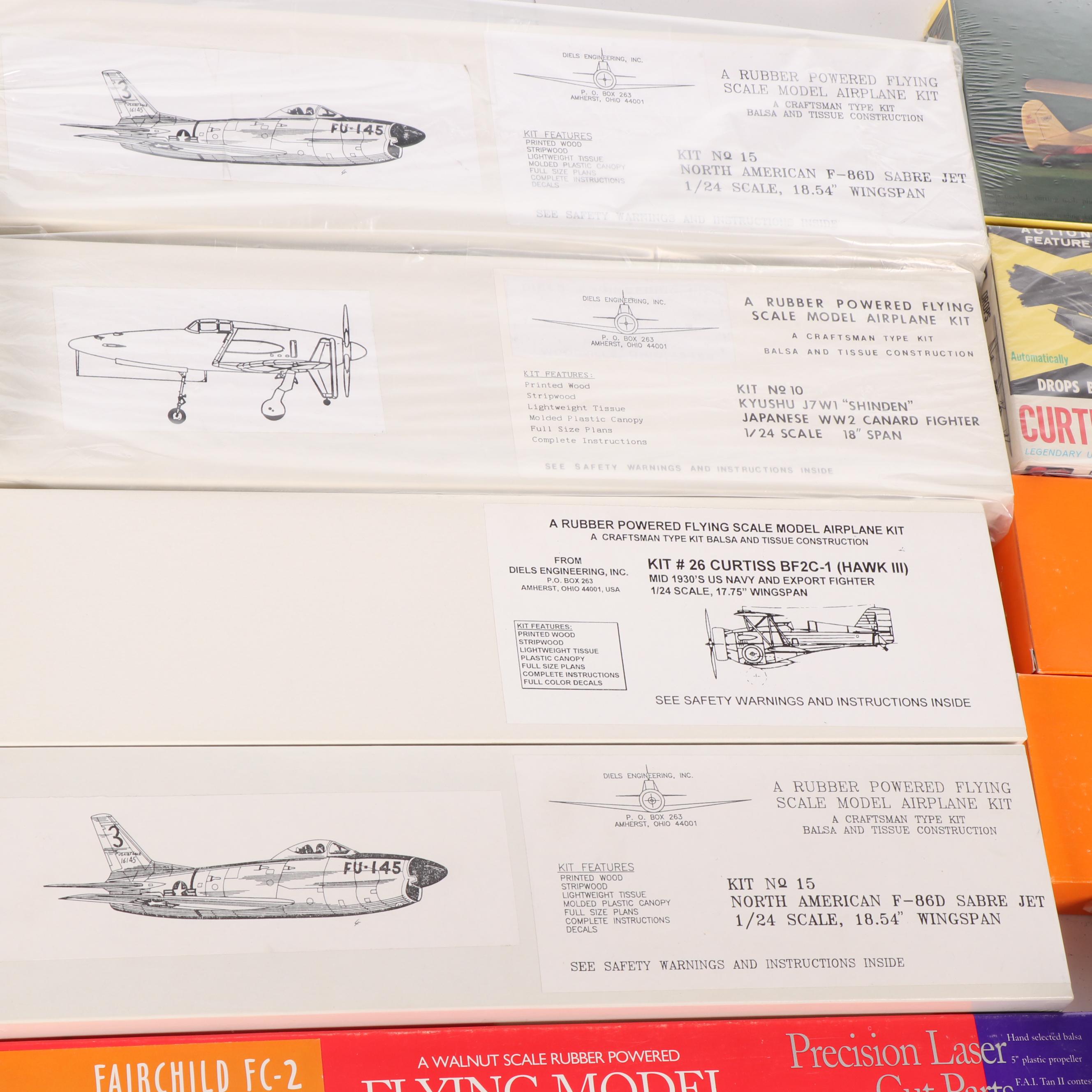 Flying Airplane Scale Model Kits by Diels Engineering, HiFlier, and