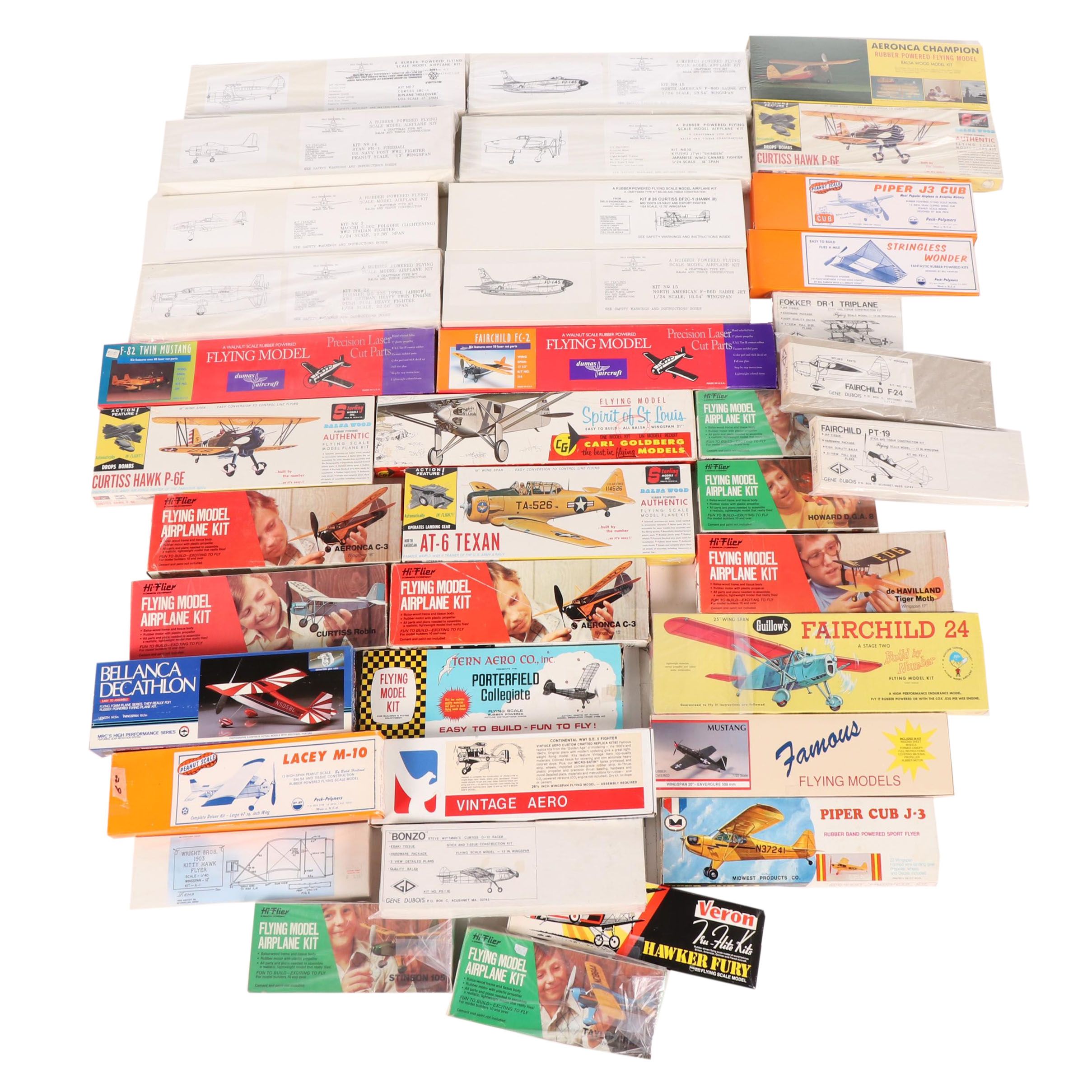 Flying Airplane Scale Model Kits by Diels Engineering, HiFlier, and