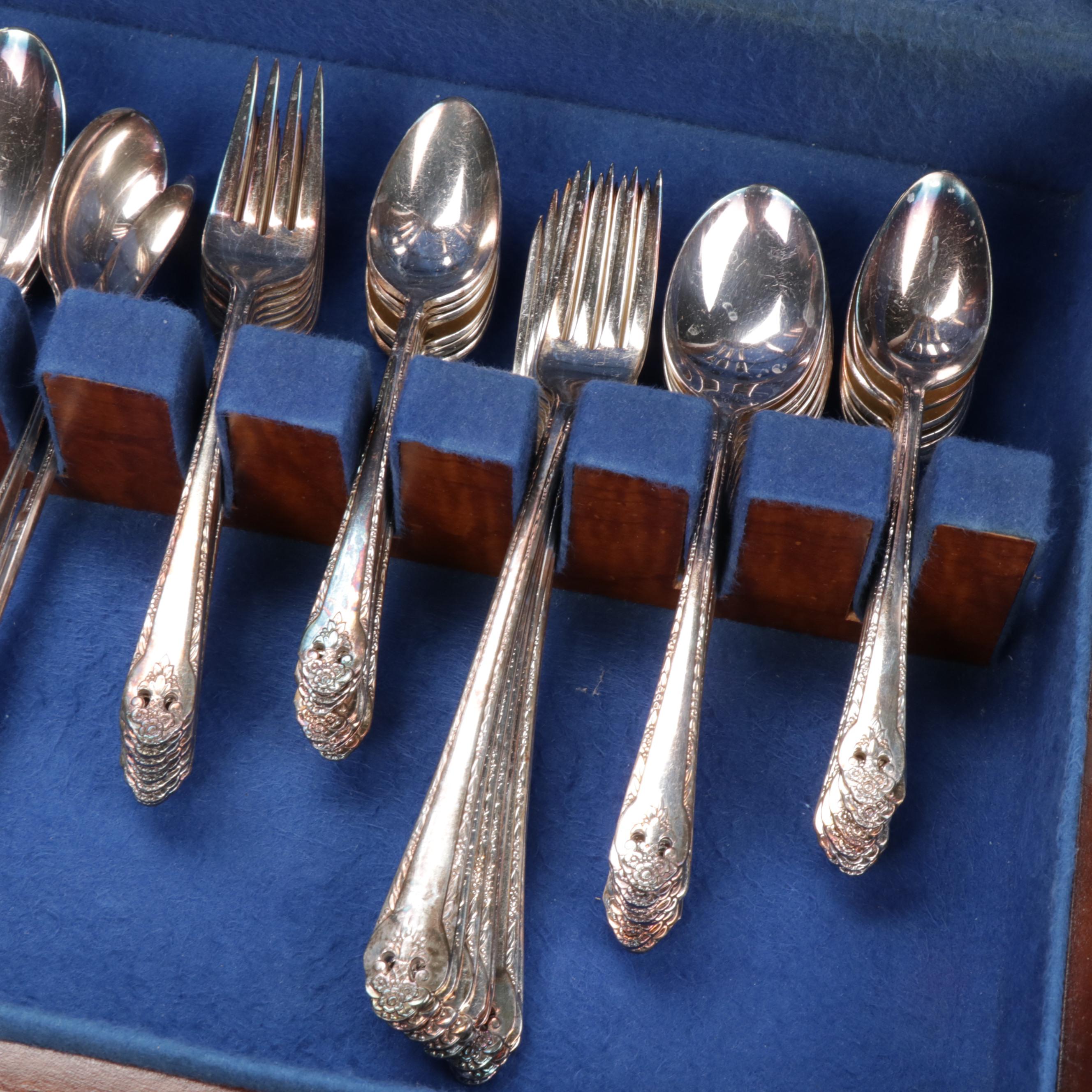 Holmes & Edwards "Lovely Lady" Inlaid Silver Plate Flatware EBTH