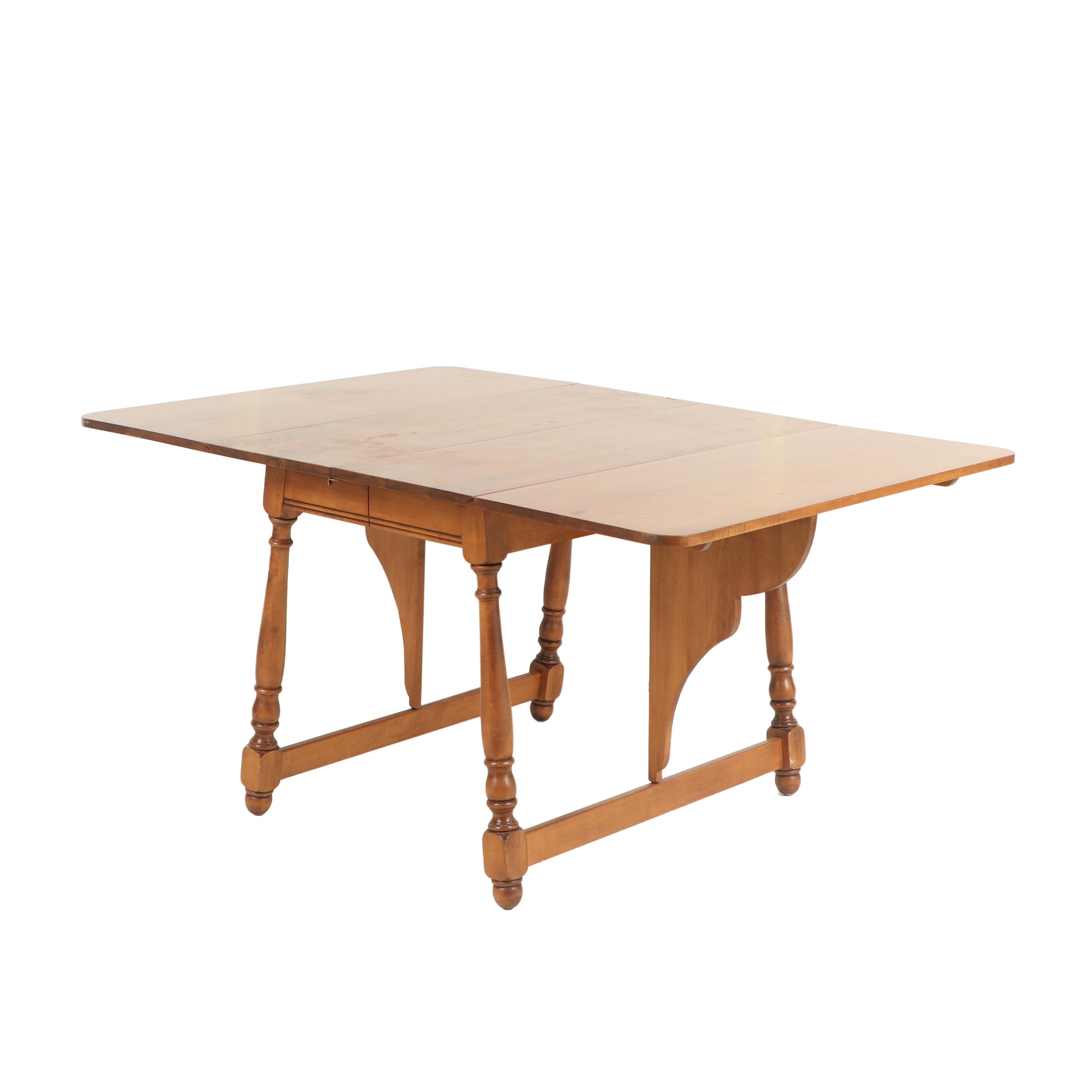Drop Leaf Wooden Dining Table, Mid 20th Century EBTH