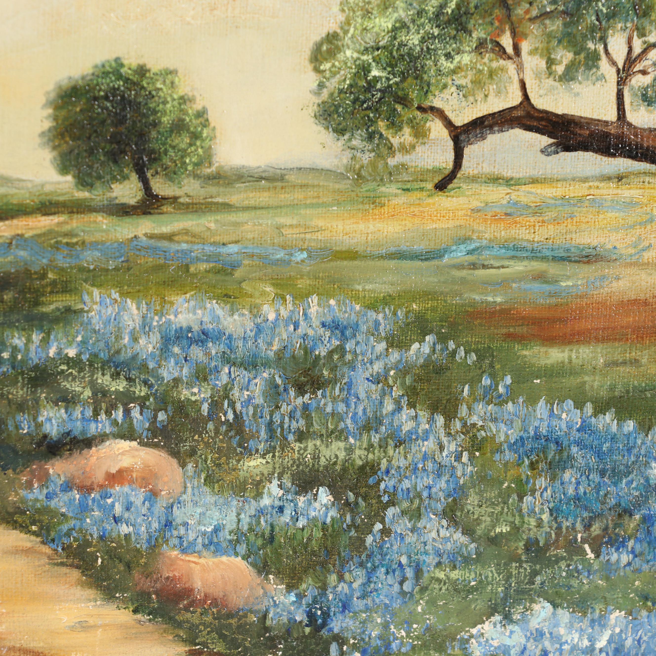 Texas Bluebonnets Oil Painting | EBTH