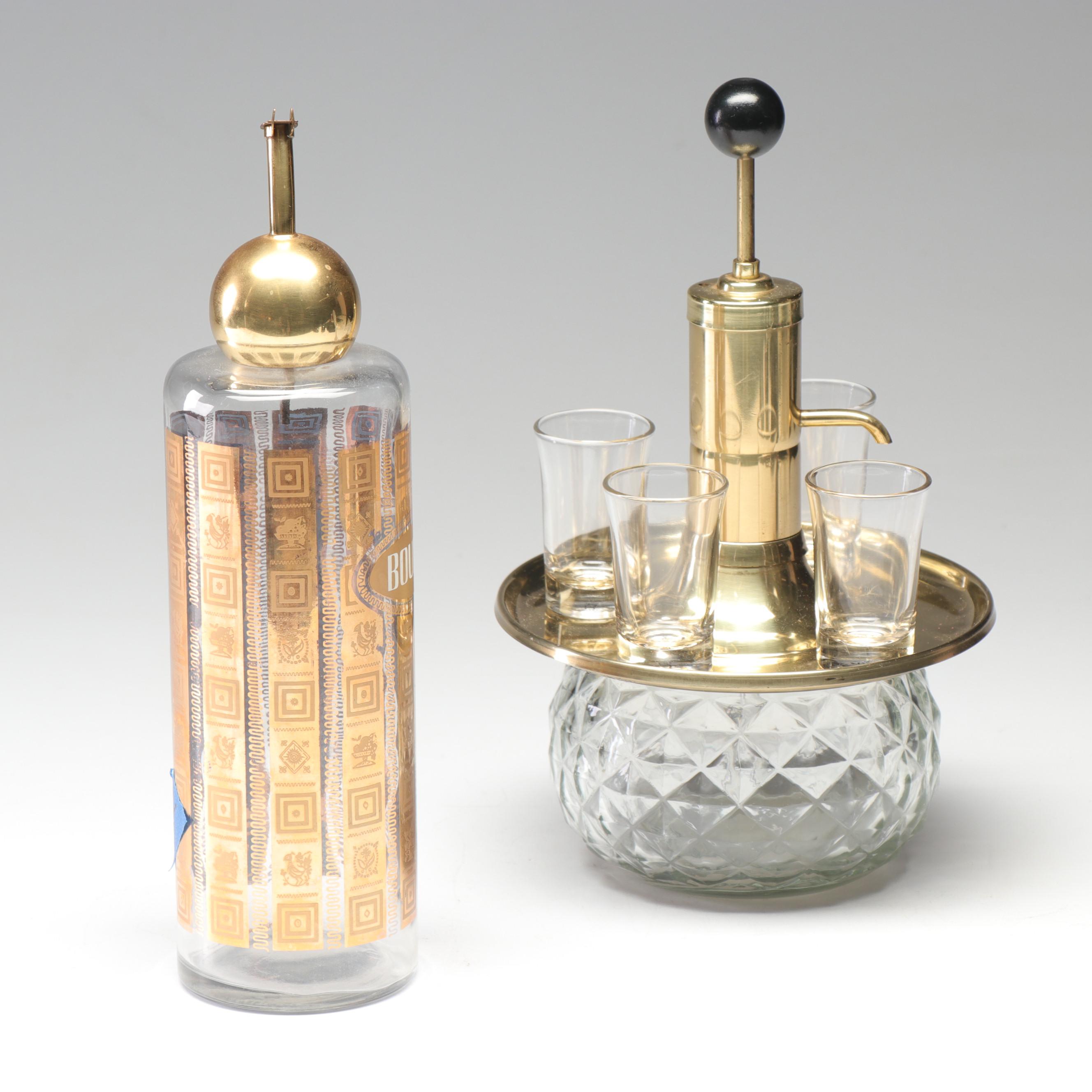 Park Sherman Liquor Carousel Dispenser with Culver Bourbon Decanter