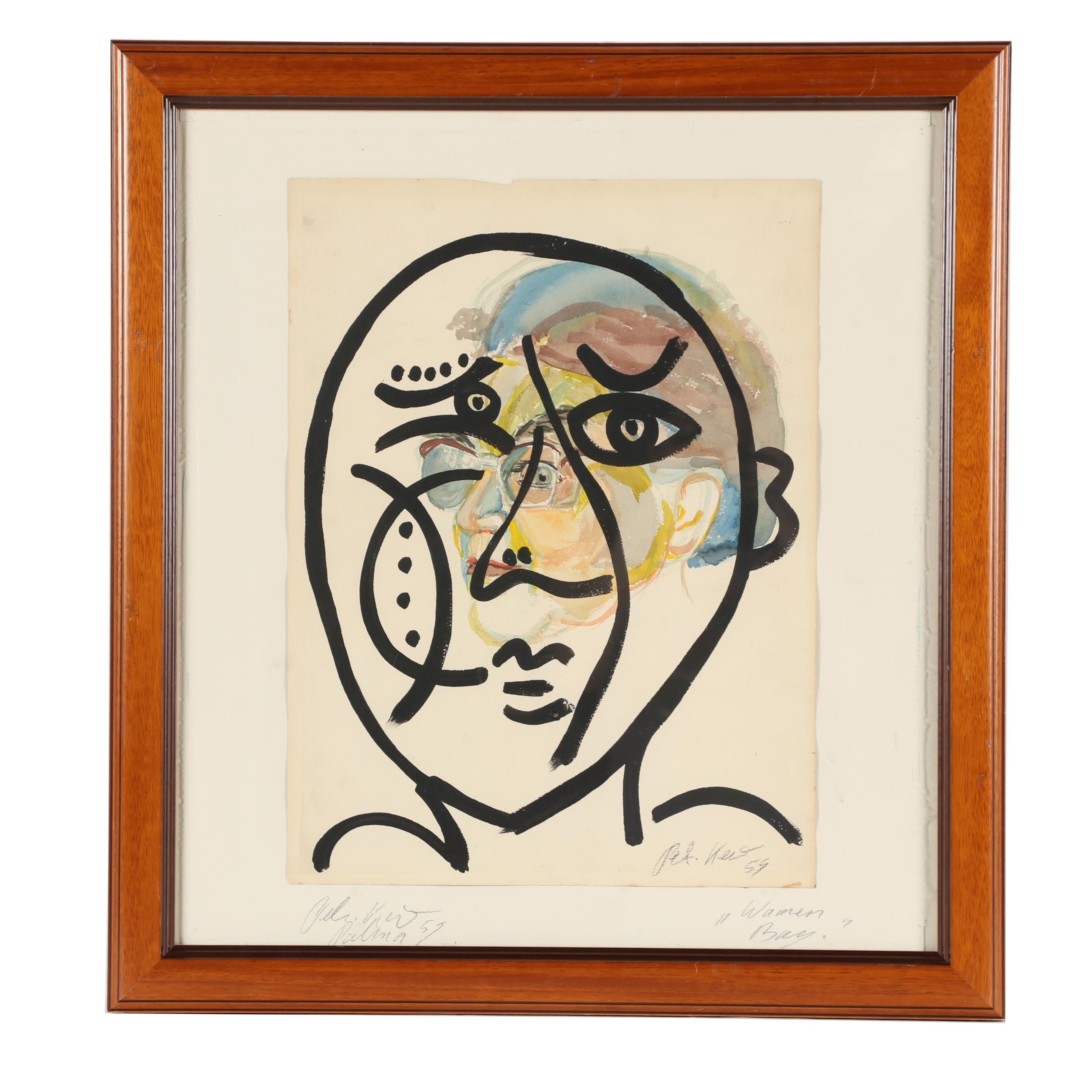 Peter Keil Abstract Acrylic Wash Painting Ebth