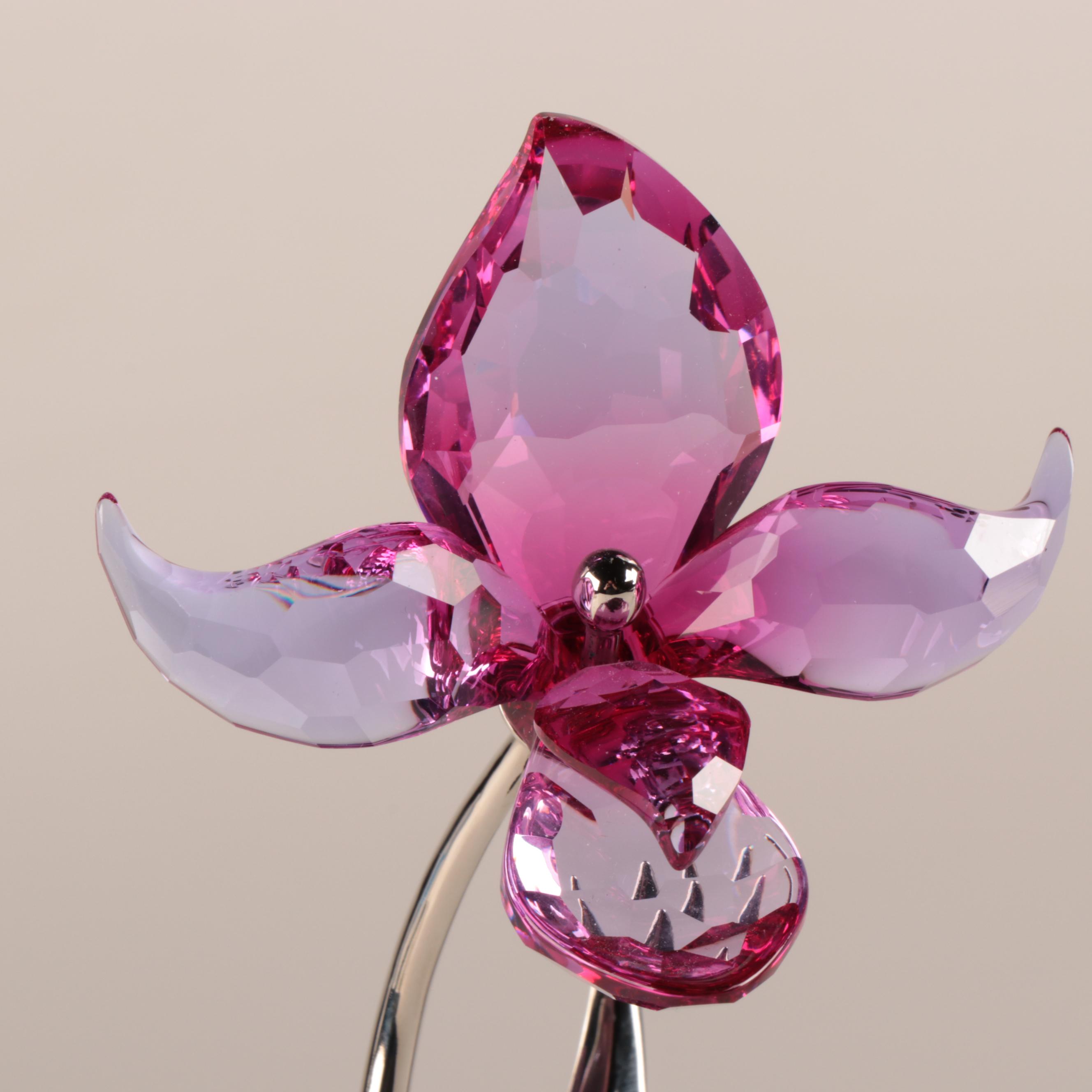 Swarovski Crystal Flower Figurines with Blue "Starlet" Picture Frame