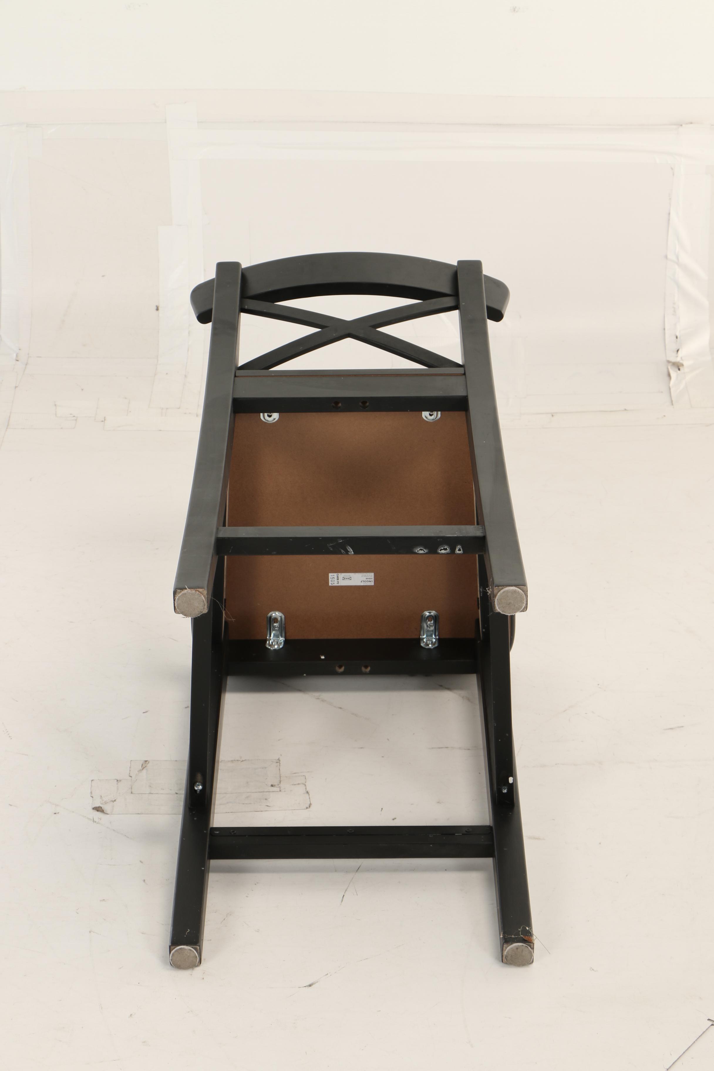 IKEA, Pair of "Ingolf" BrownBlack Stained Pine CounterHeight Bar