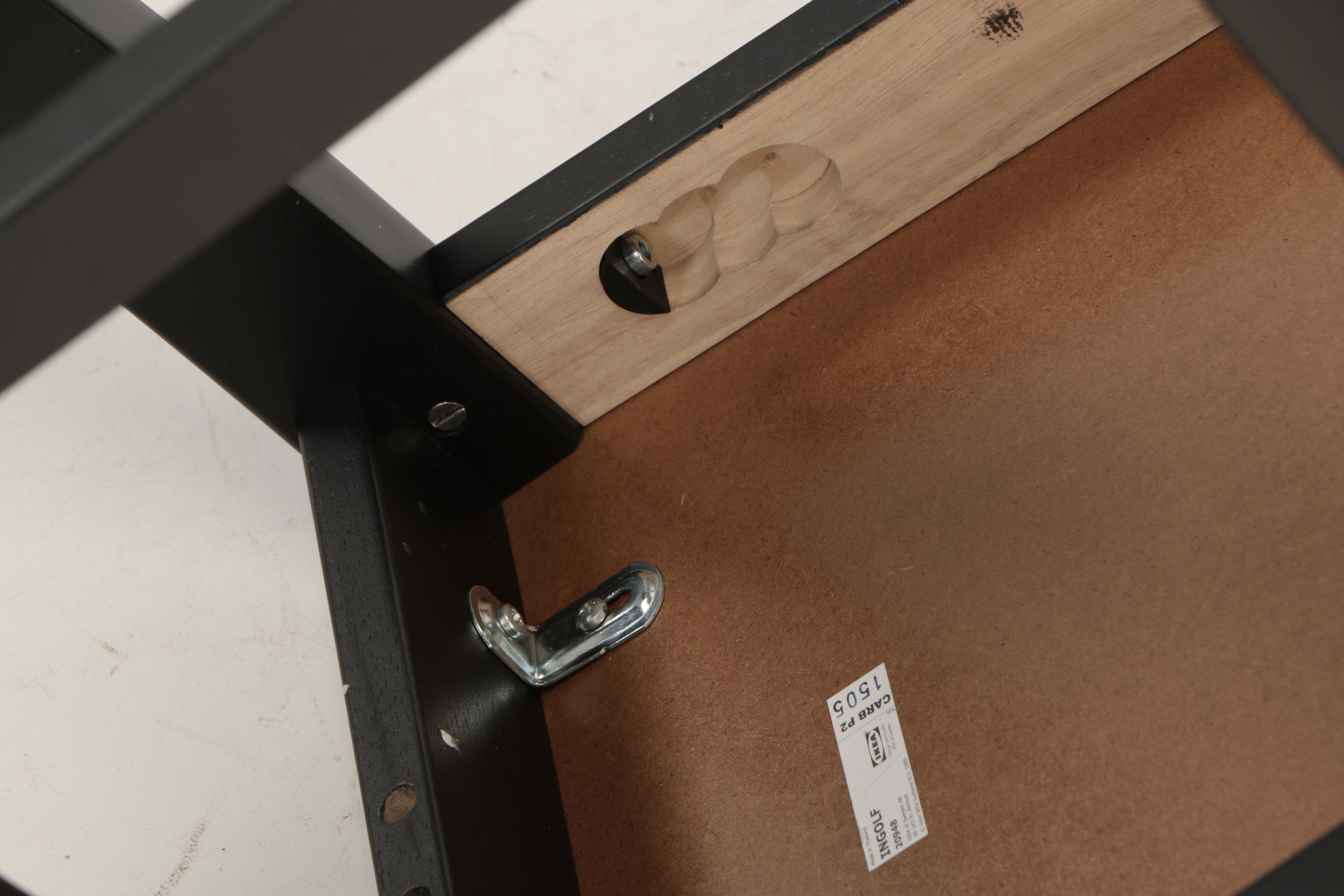 IKEA, Pair of "Ingolf" BrownBlack Stained Pine CounterHeight Bar