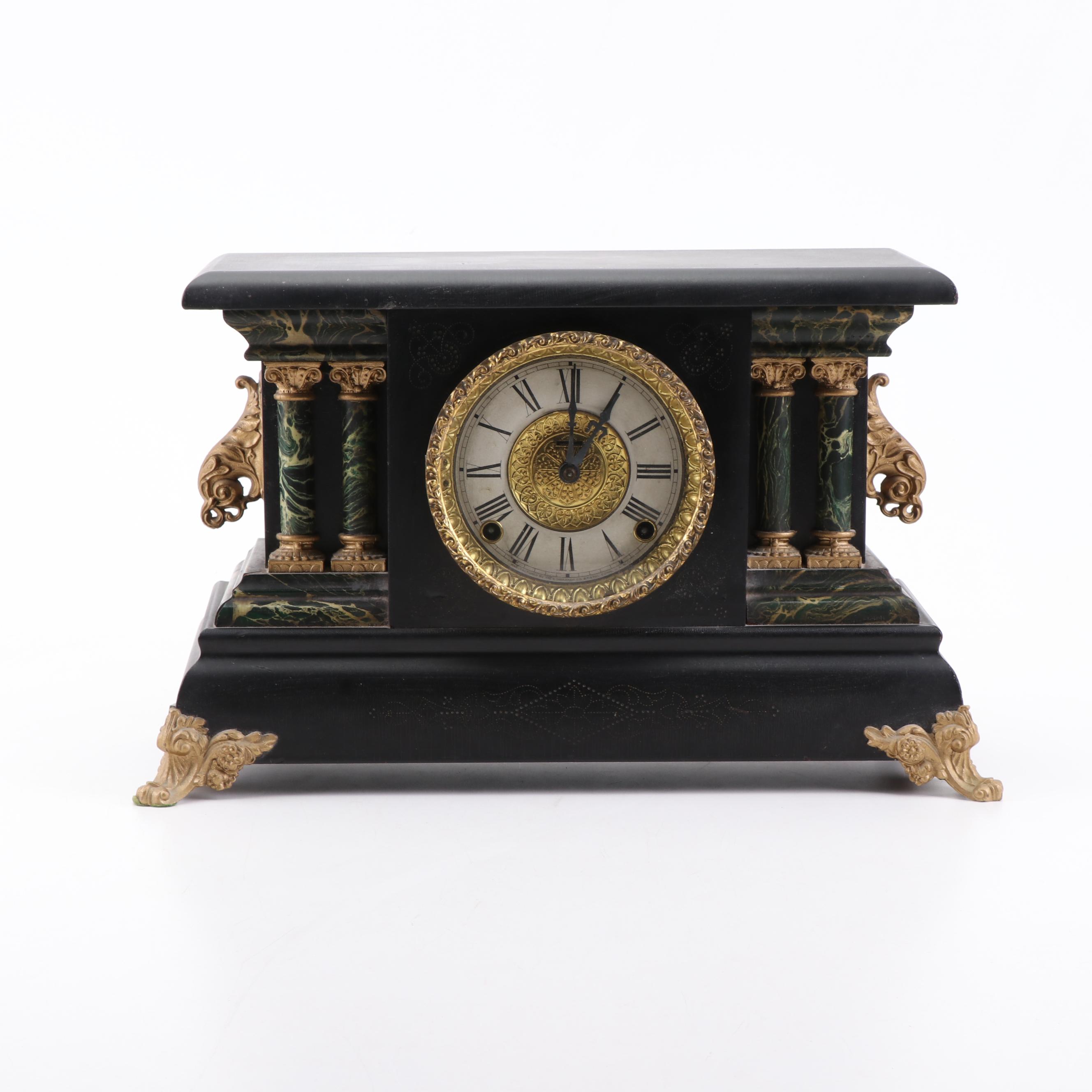 E. Ingraham "Adrian" Adamantine Style Mantel Clock, circa 1900 EBTH