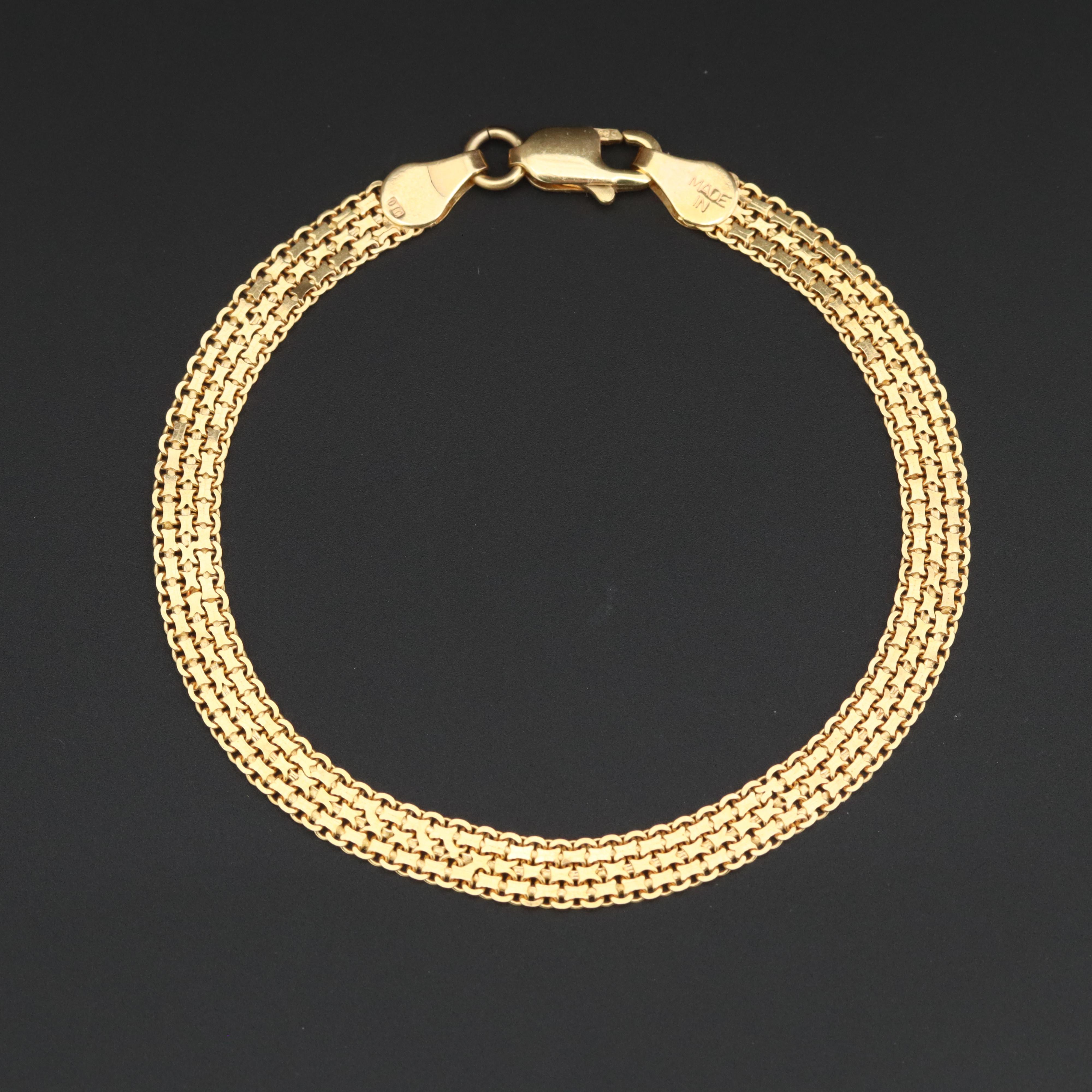 14K Yellow Gold Bismark Chain Bracelet EBTH