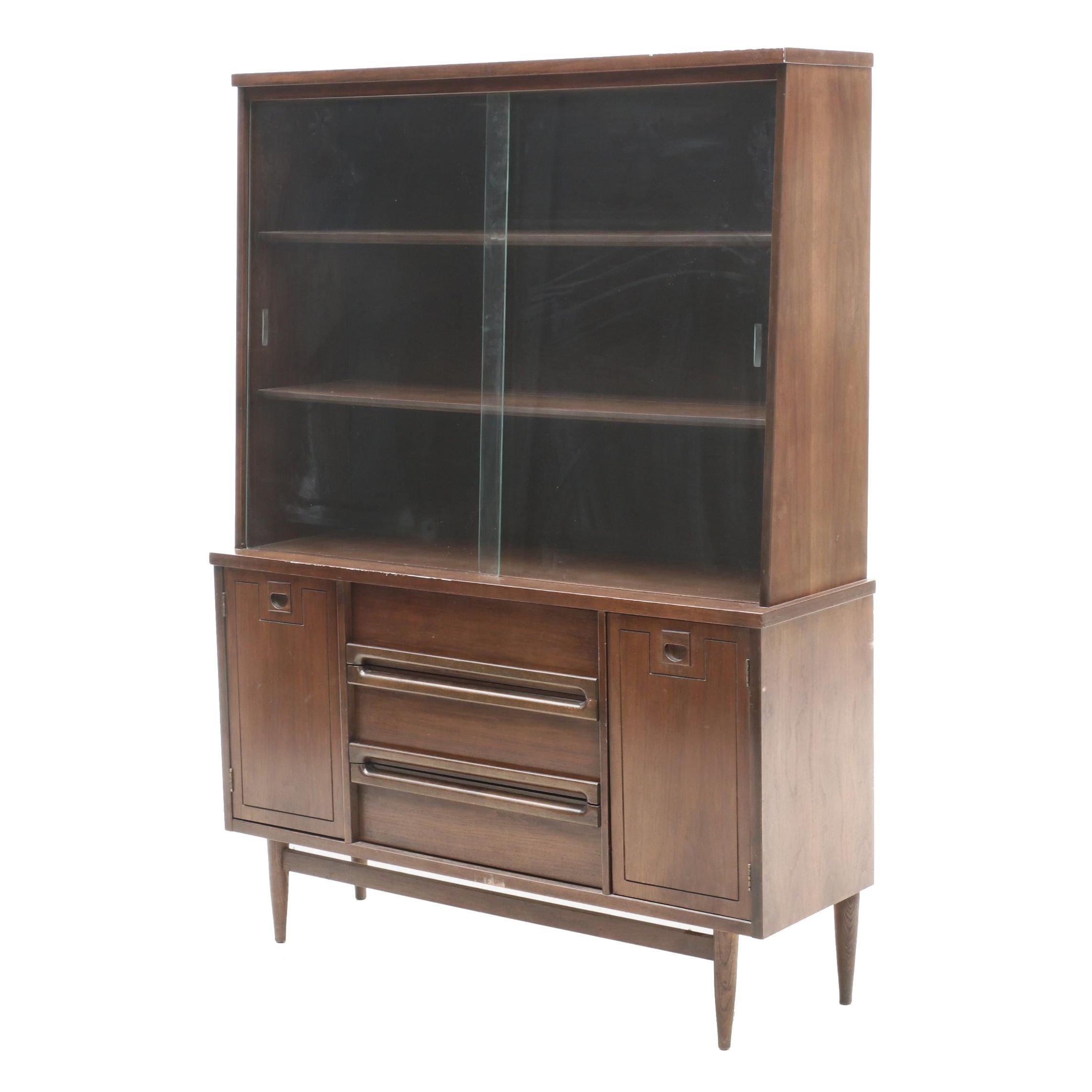 Mid Century Modern Bassett Furniture Walnut China Cabinet Ebth