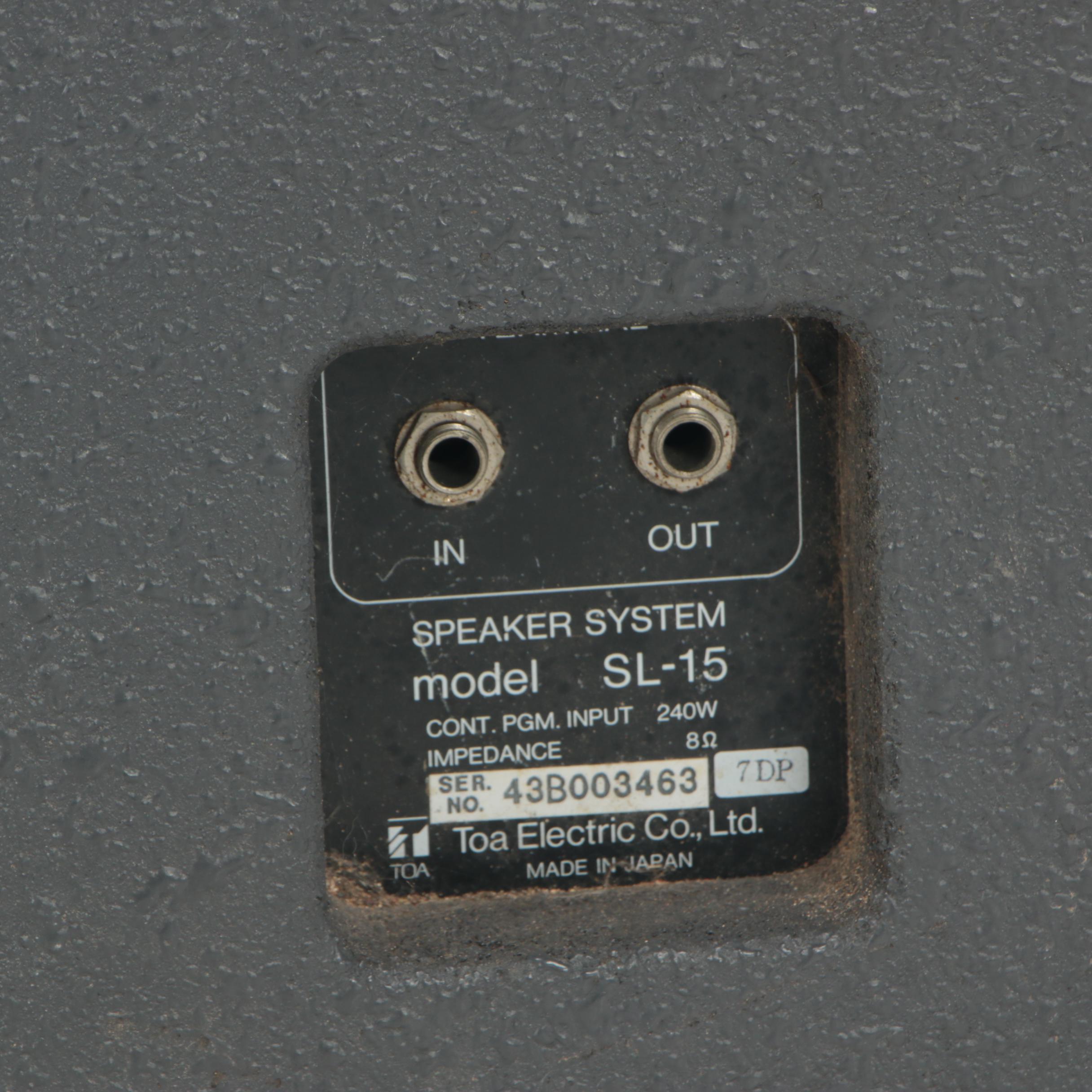 TOA Monitor Speaker SL120M and Sound Reinforcement Speaker SL15 EBTH