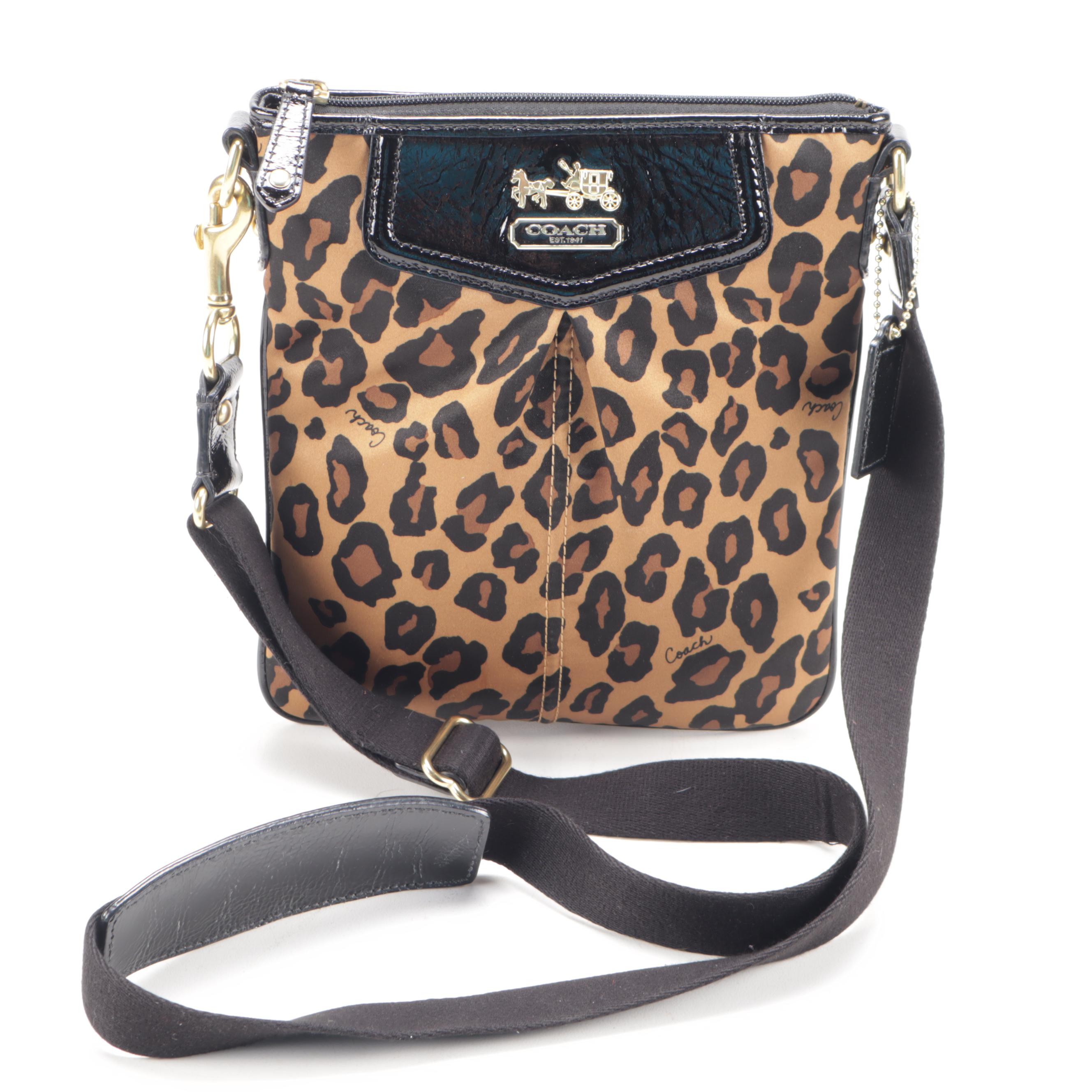 Coach Leopard Print Satin and Patent Leather Crossbody Bag EBTH