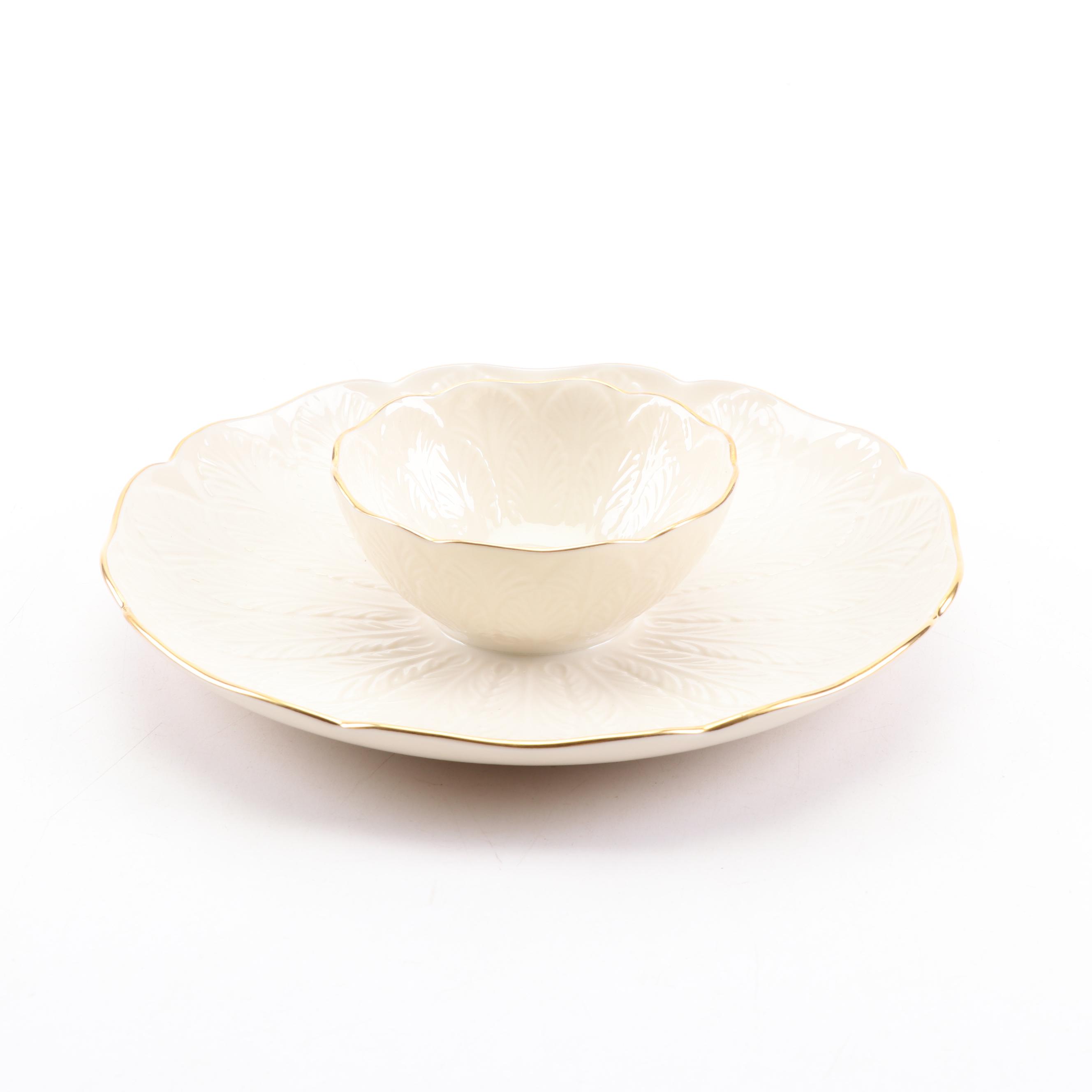 Oyster Plates and Chip & Dip Platter including A. Lingenberg Limoges