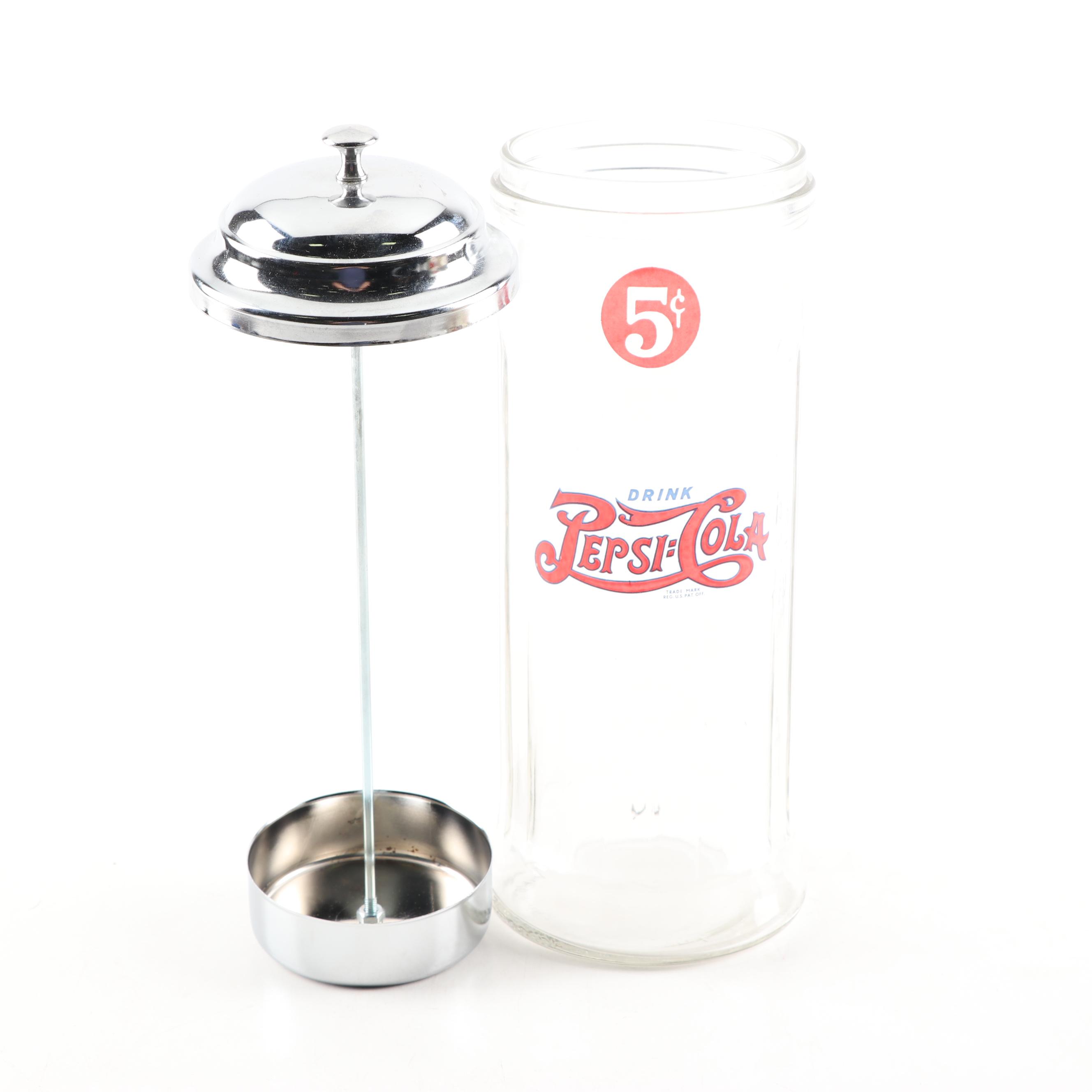 Vintage Matchbook Collection in Jar and Reproduction PepsiCola Straw