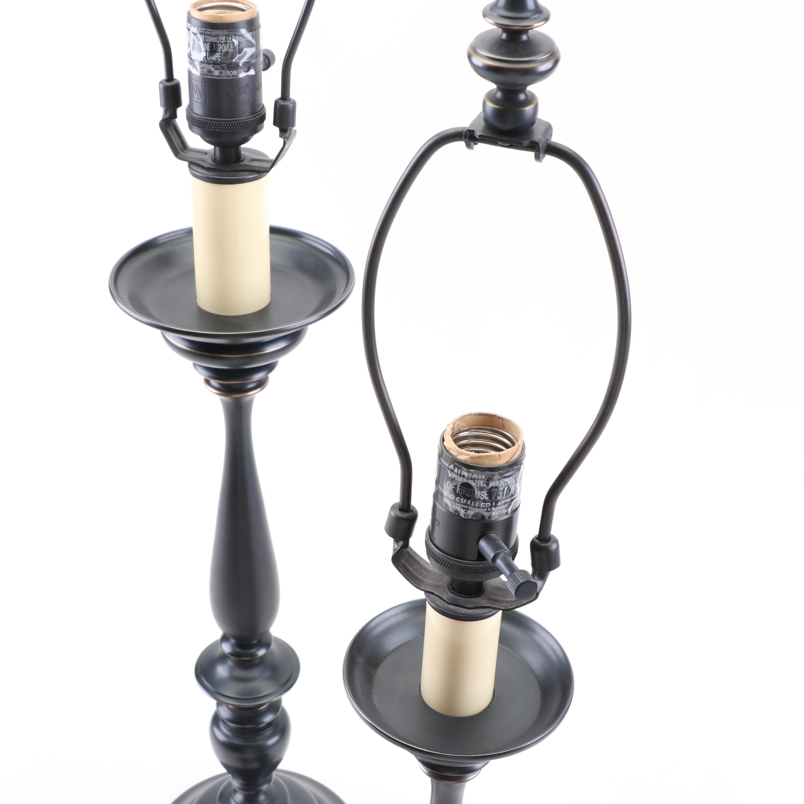 Restoration Hardware Candlestick Style Table Lamps Attributed to Robert Abbey EBTH