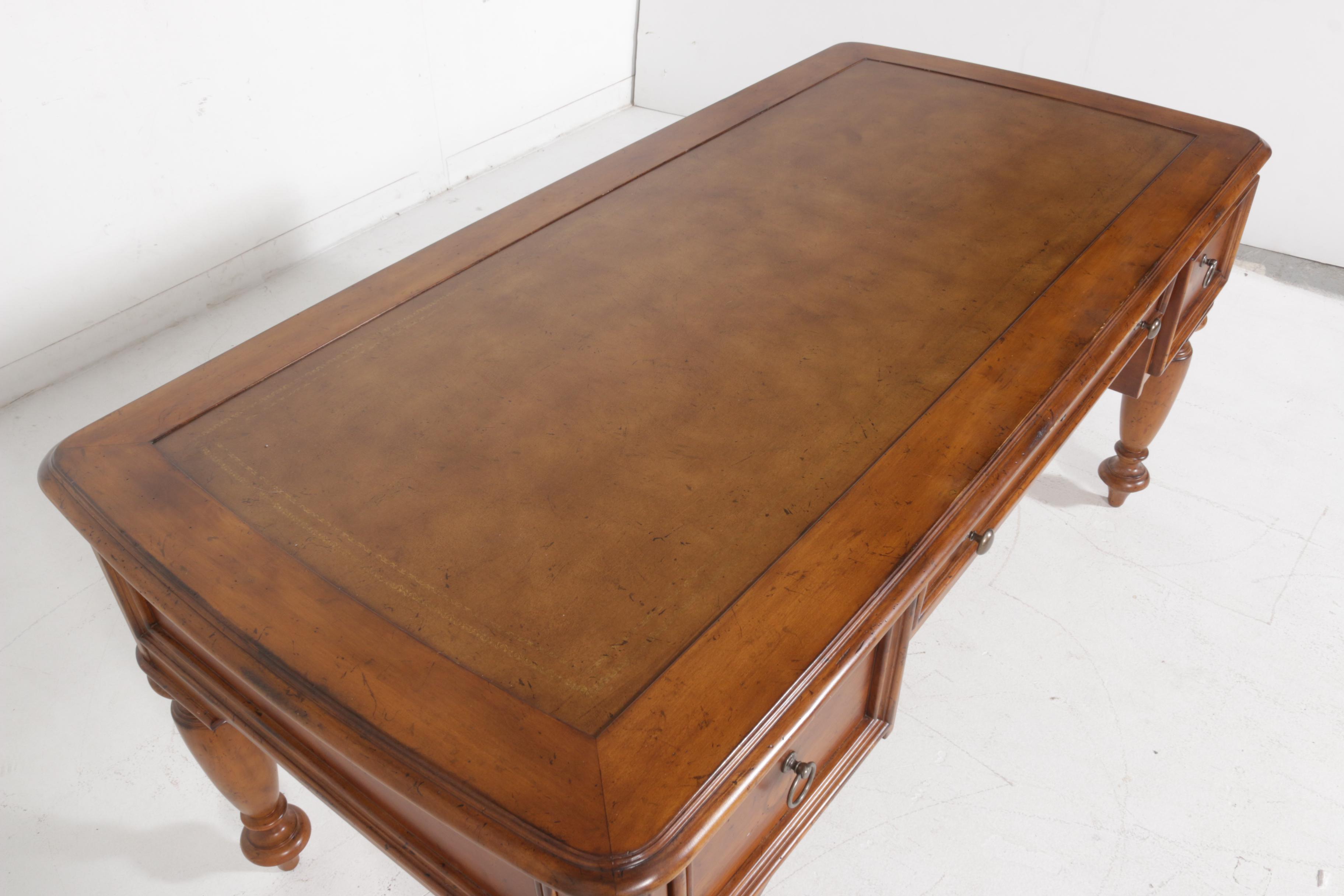 The Ellis Line by Sligh Leather Top Office Desk EBTH