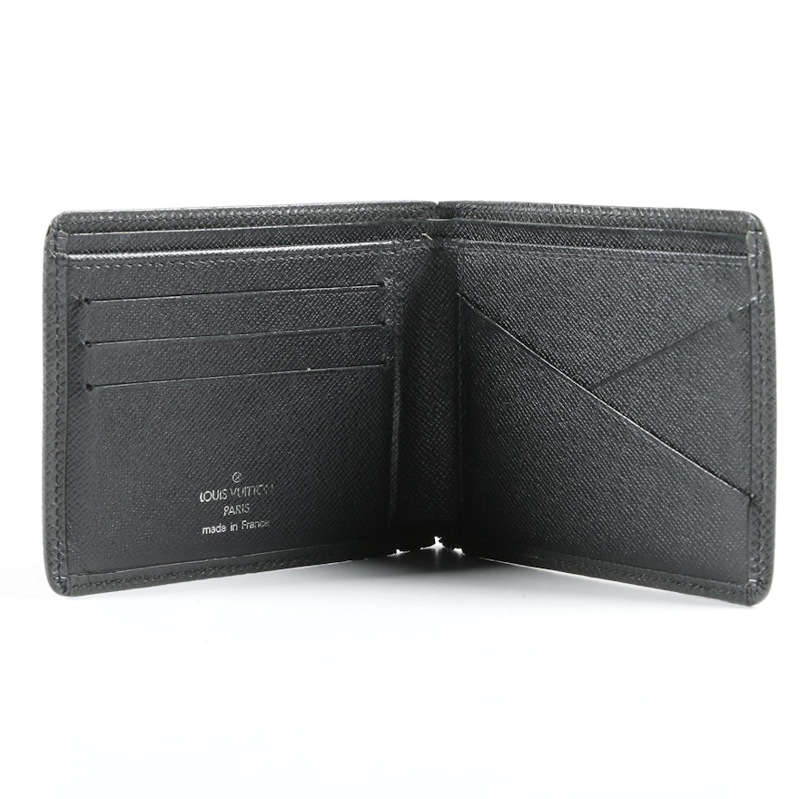 Louis Vuitton Paris Multiple Wallet in Black Taiga Leather, Made in France | EBTH