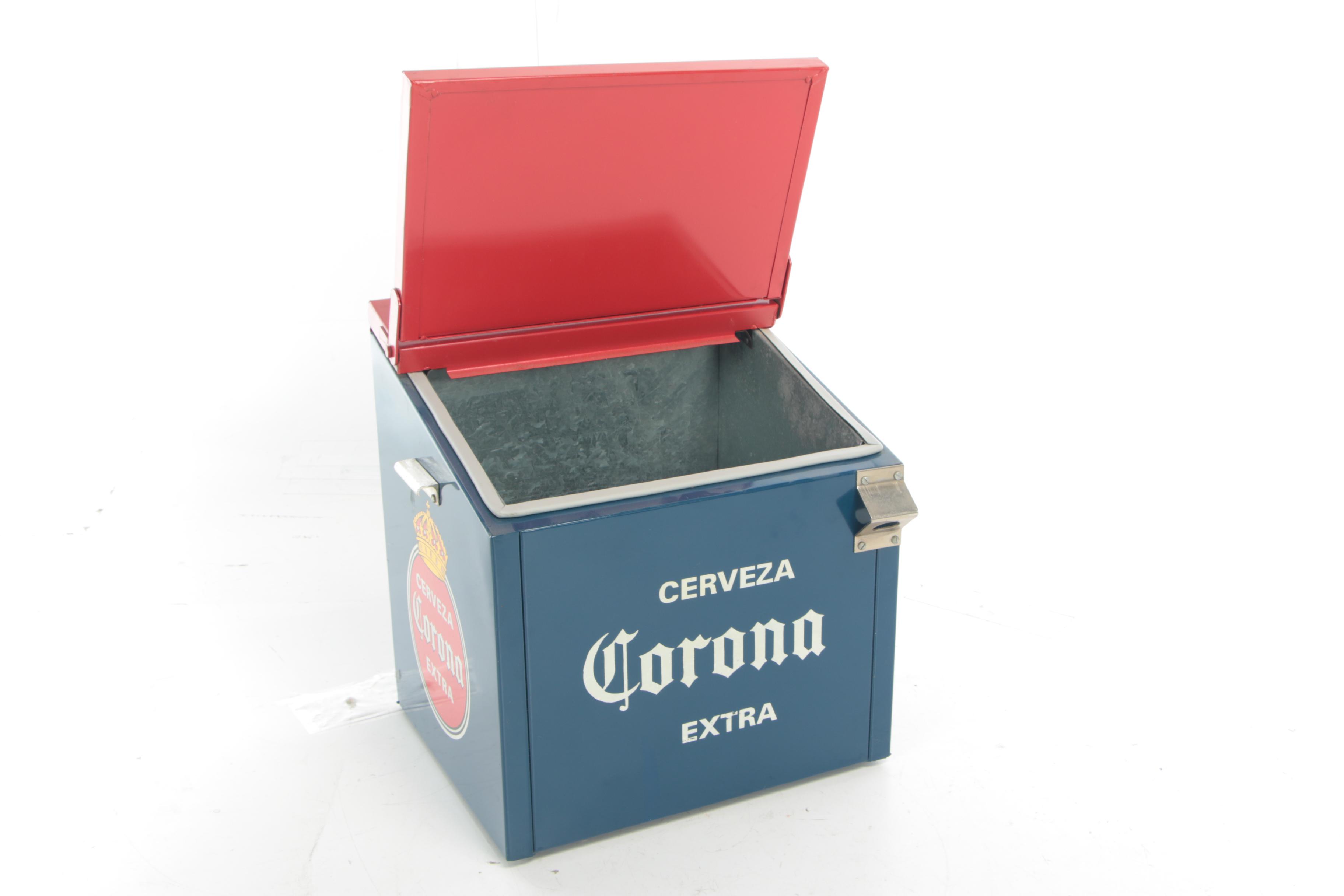 Corona Extra Steel and Aluminum Beer Cooler, Vintage EBTH