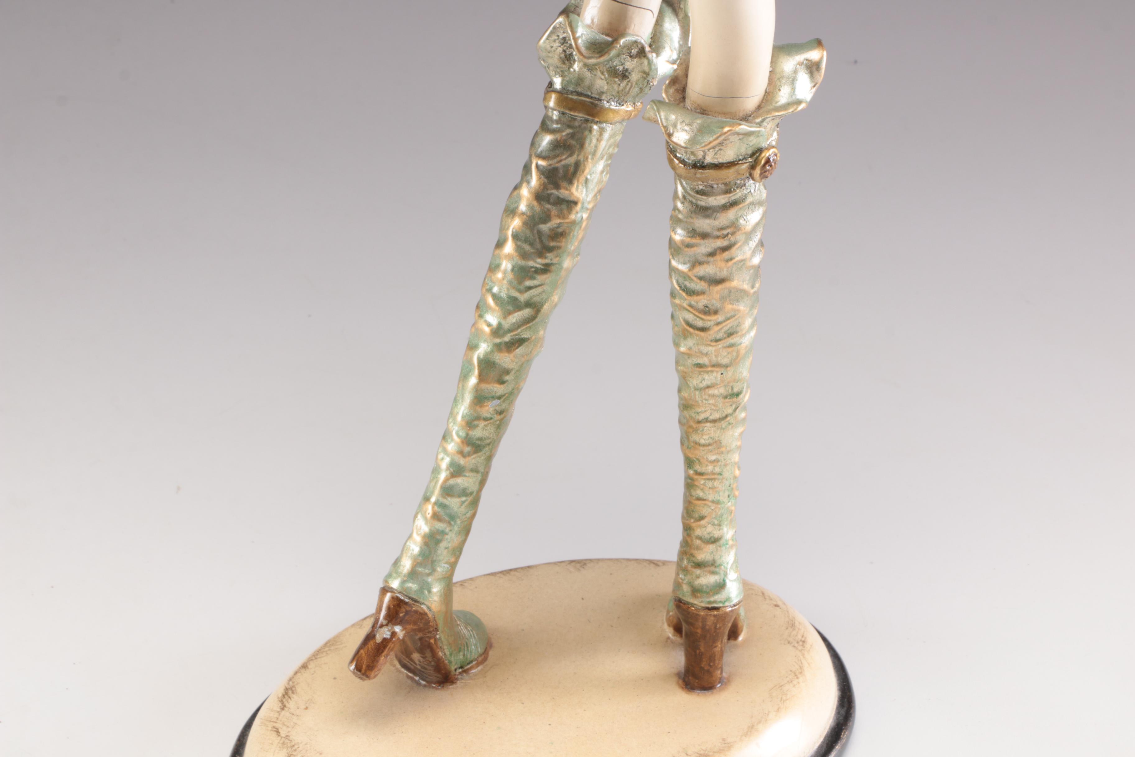 Painted Resin Woman Figurine EBTH