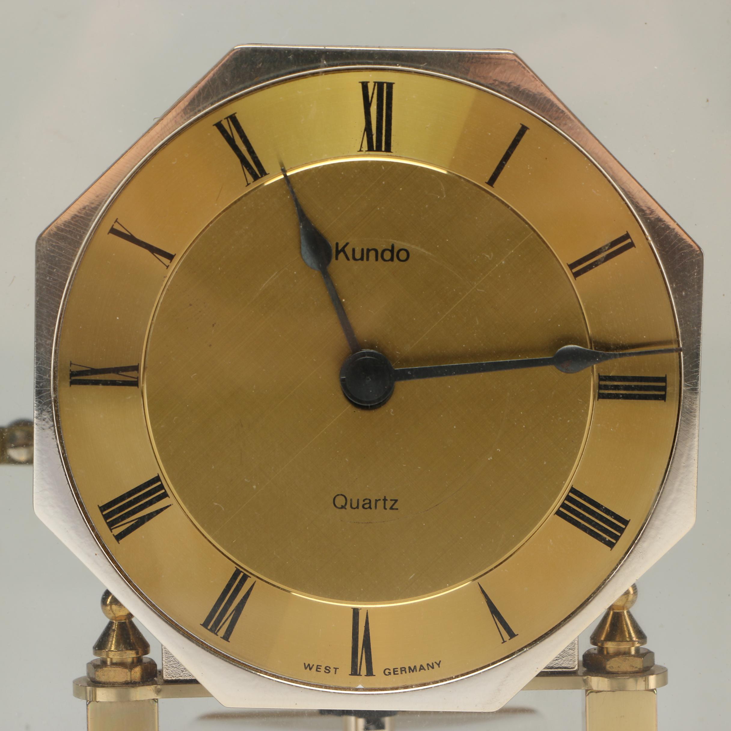 Kundo Quartz Anniversary Clock with Brass Case, Late 20th Century EBTH