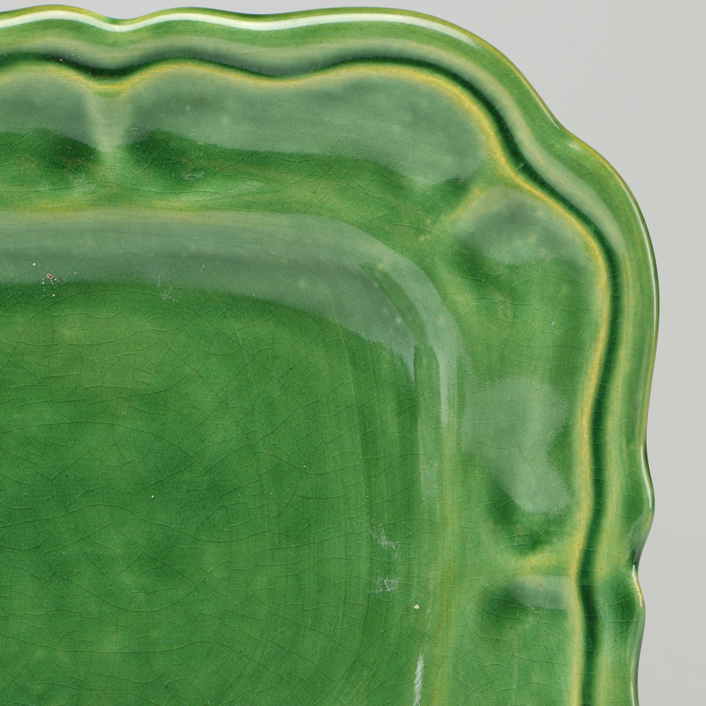 Green Majolica Style Bread and Butter Plates EBTH