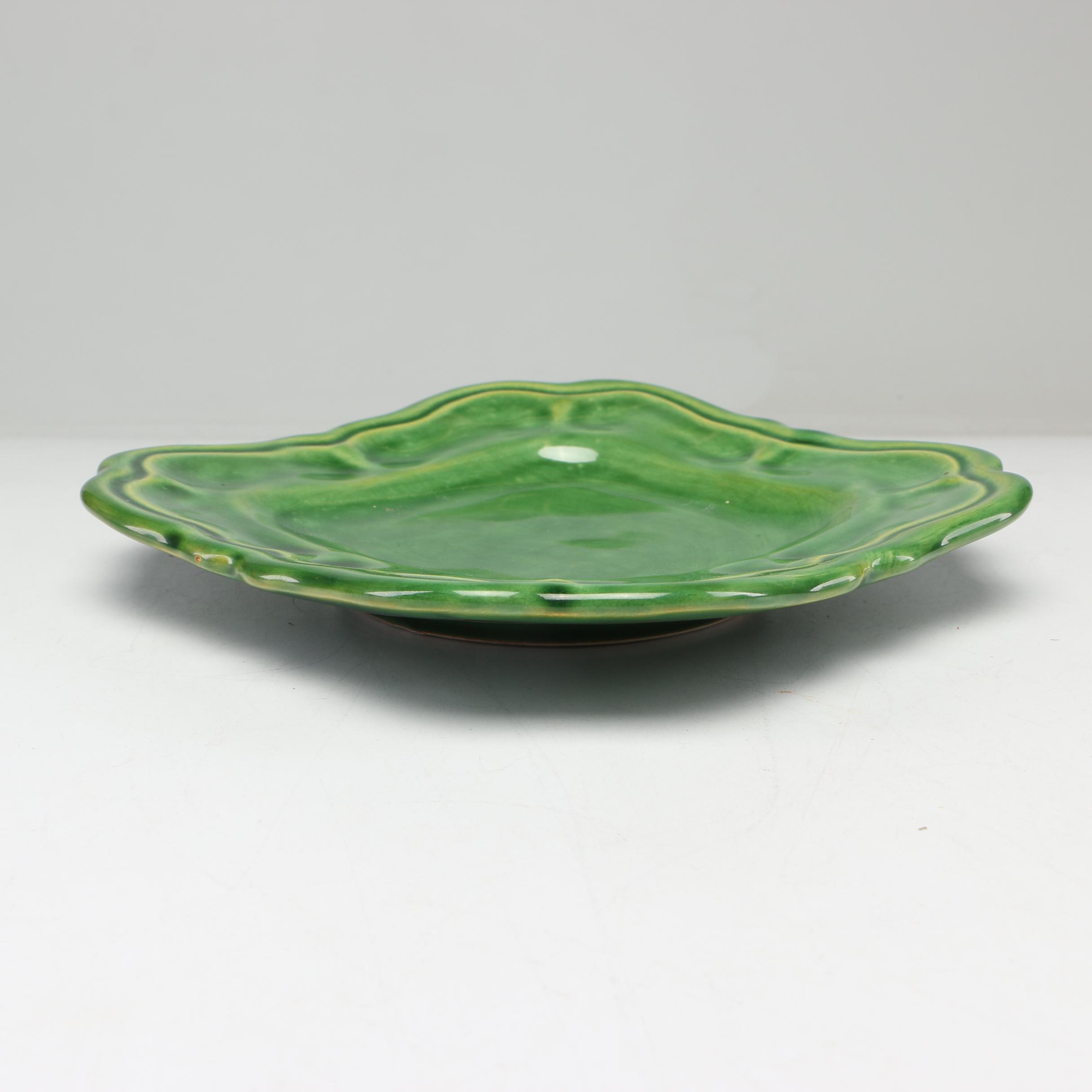Green Majolica Style Bread and Butter Plates EBTH