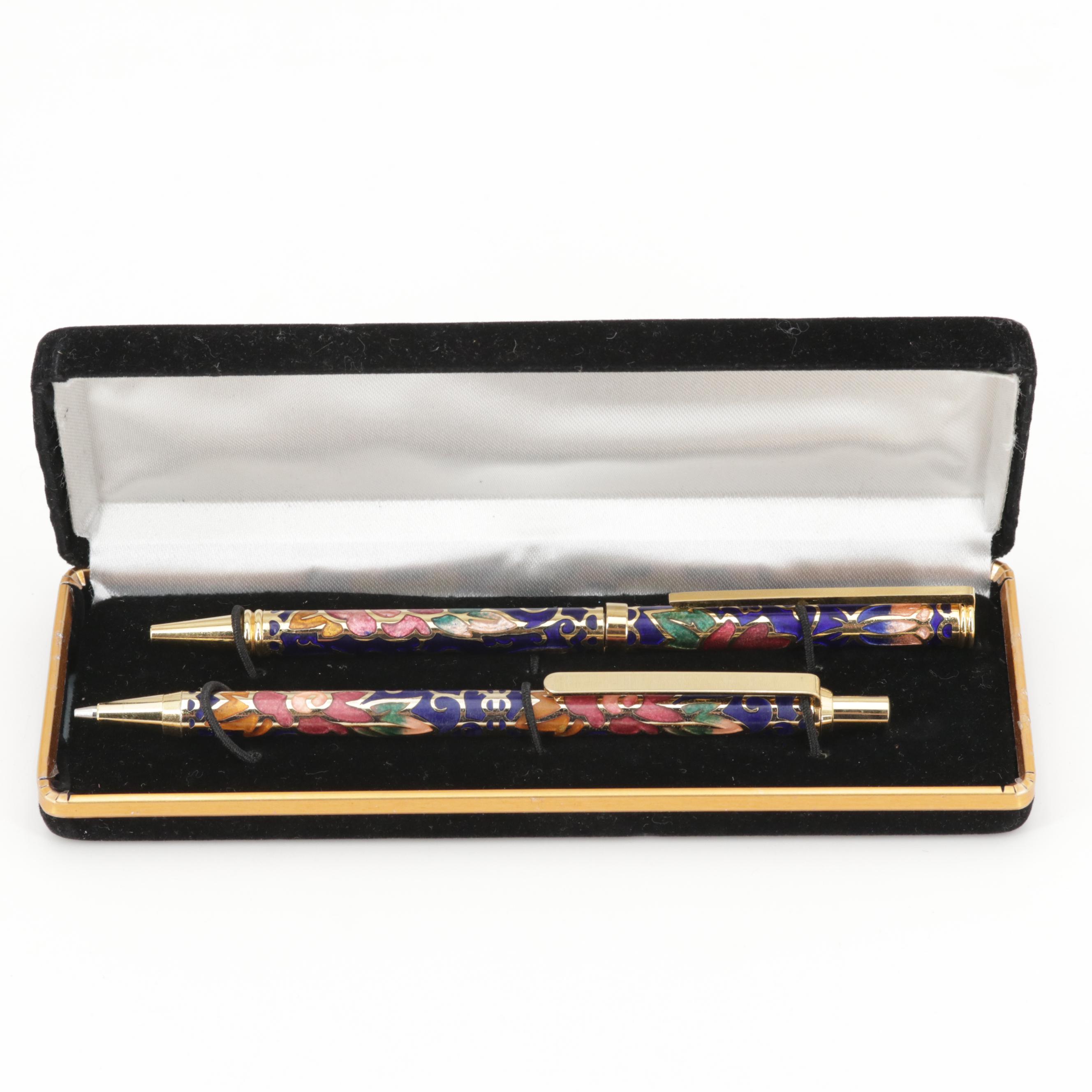 Cloisonné Enamel Pen and Pencil Set EBTH