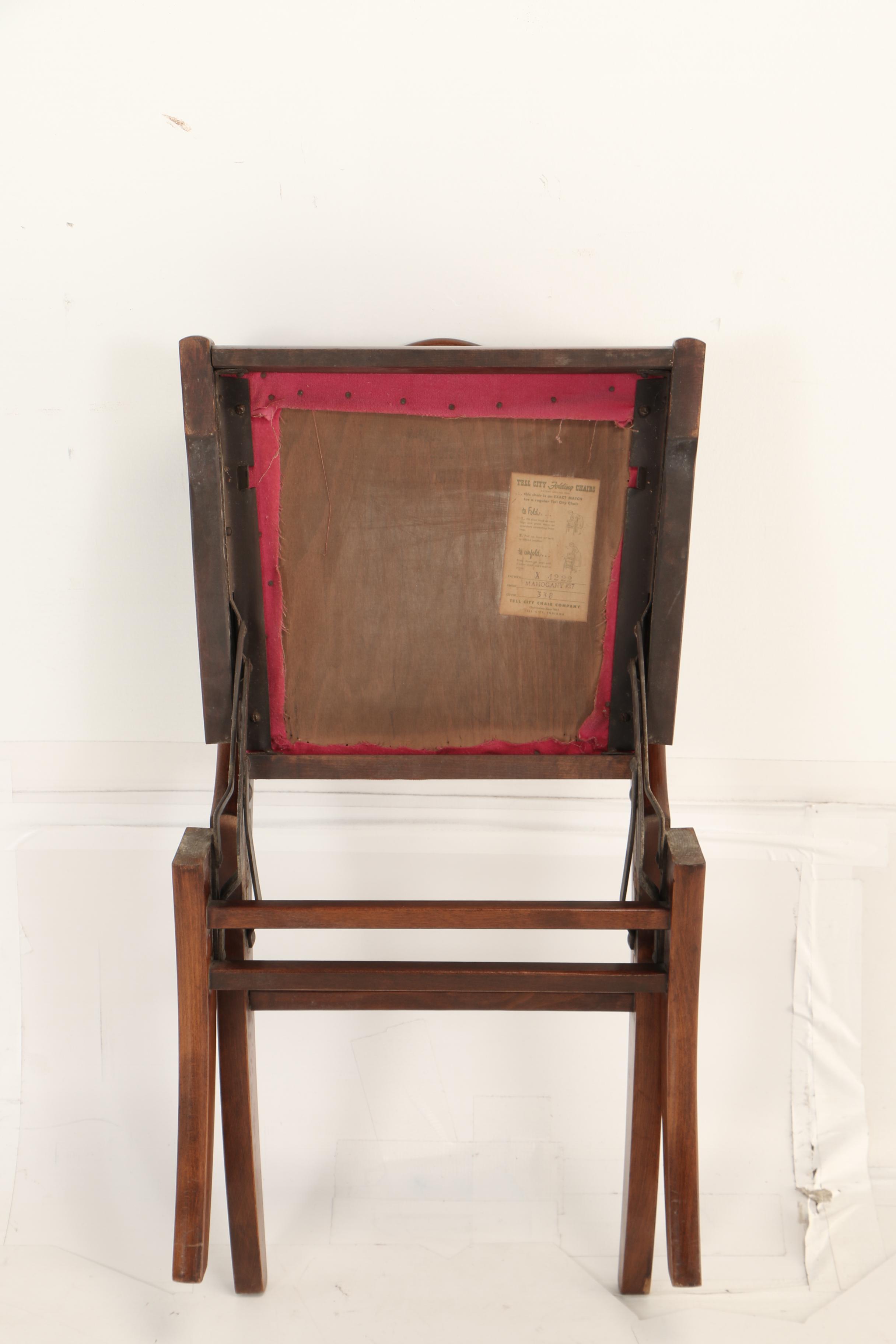 Tell City Chair Co., Six Classical Style MahoganyStained Folding Side