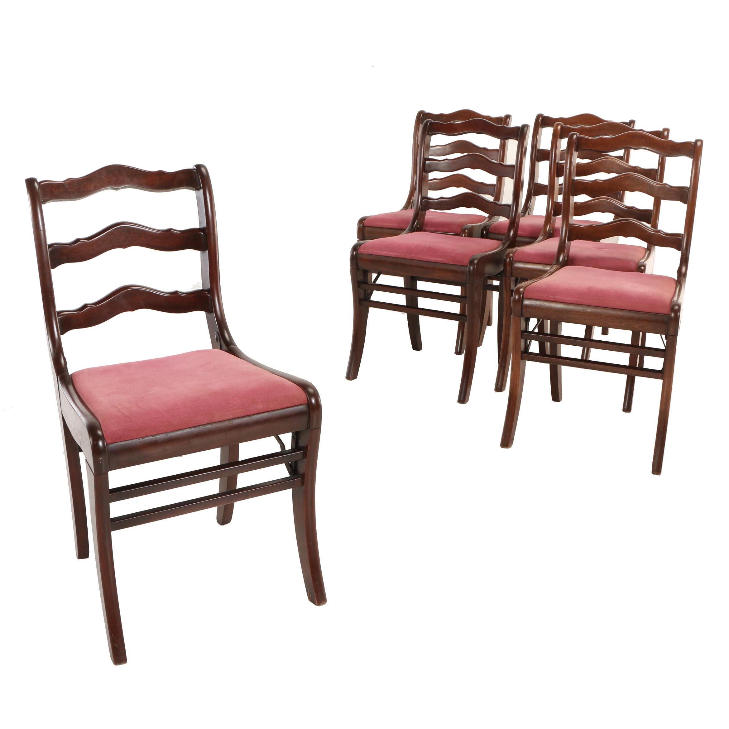 Tell City Chair Co., Six Classical Style MahoganyStained Folding Side