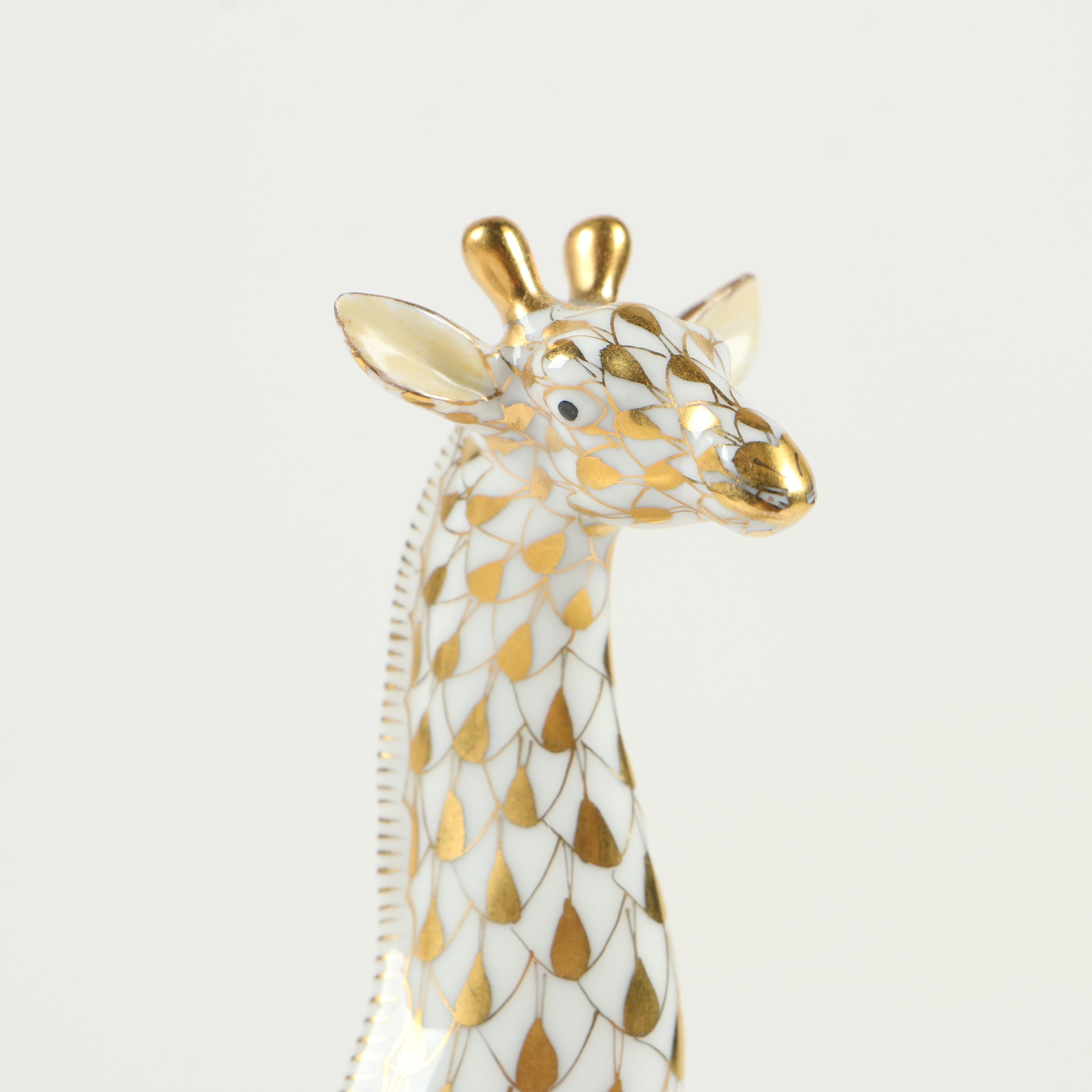 Herend Guild Gold "Baby Giraffe" Porcelain Figurine, May 1999