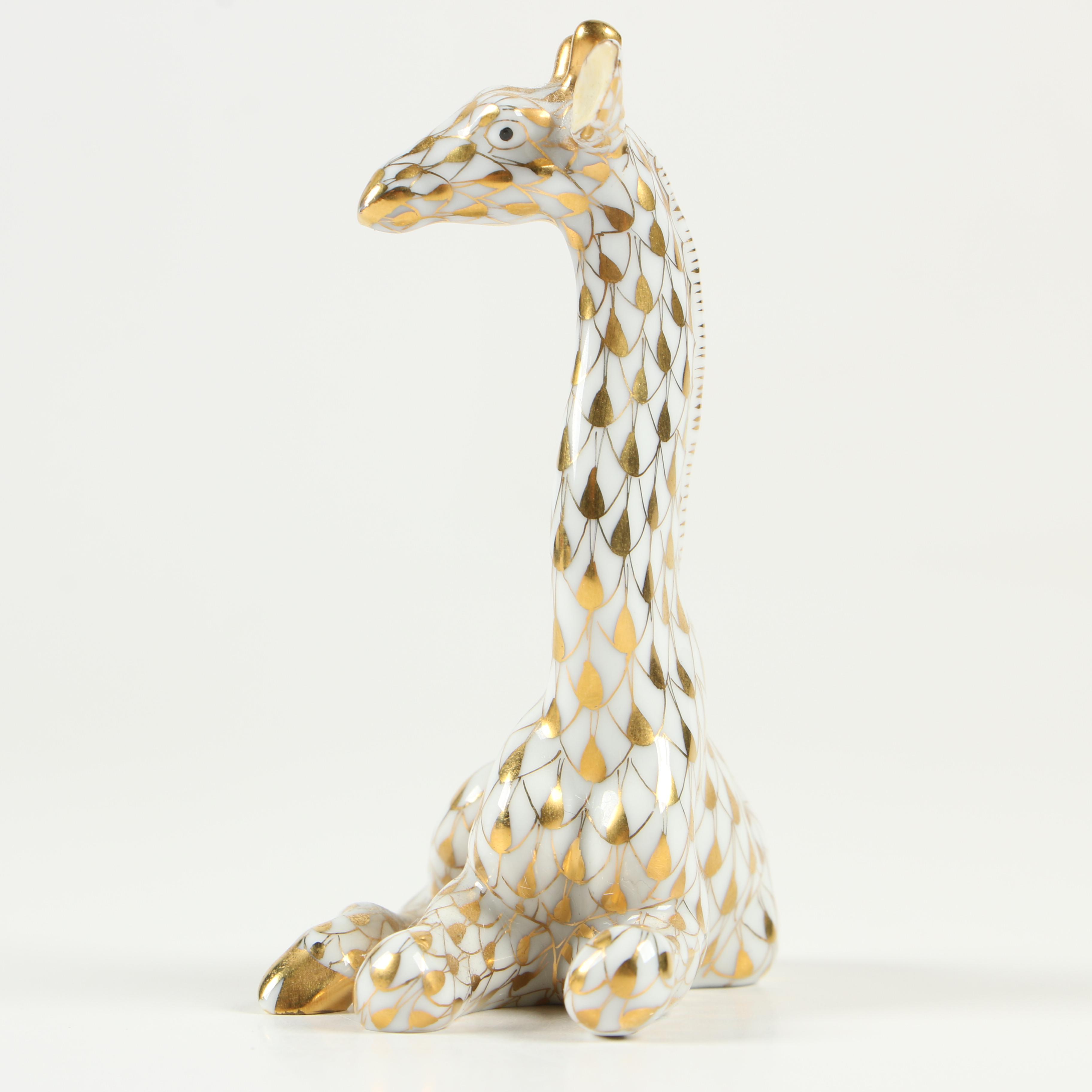Herend Guild Gold "Baby Giraffe" Porcelain Figurine, May 1999