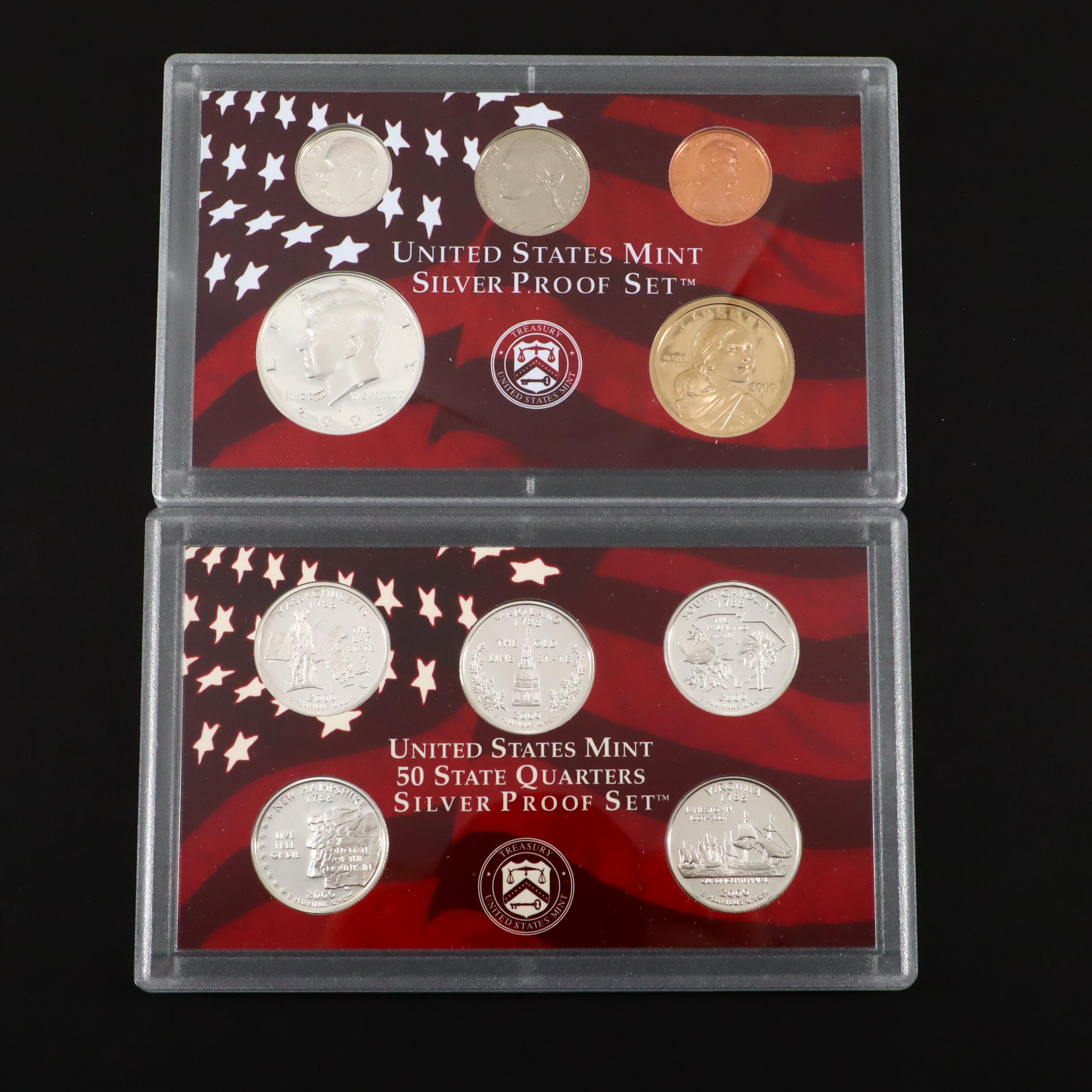 1999 and 2000 United States Mint Silver Proof Sets EBTH