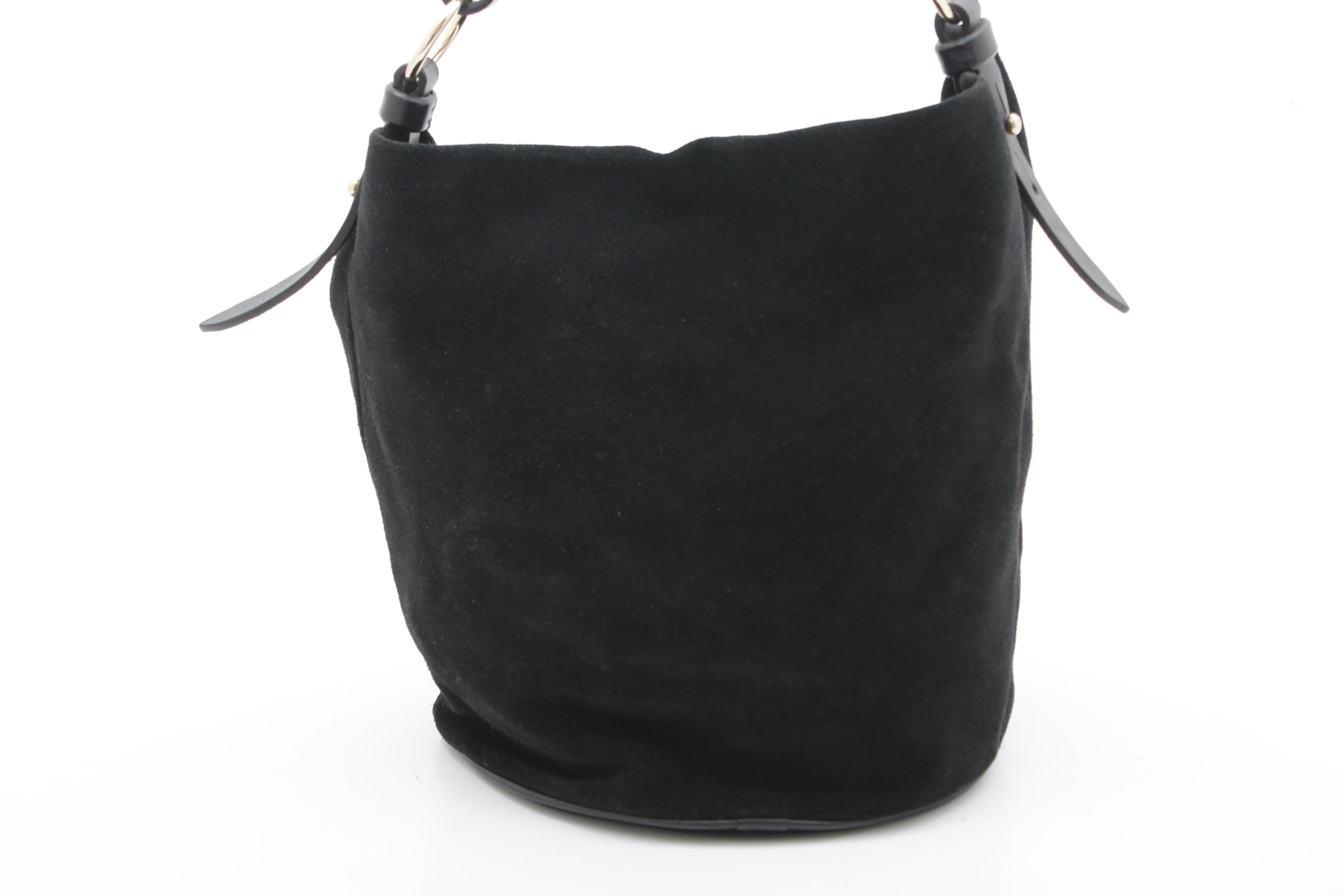 Dooney & Bourke Black Suede and Leather Bucket Bag EBTH