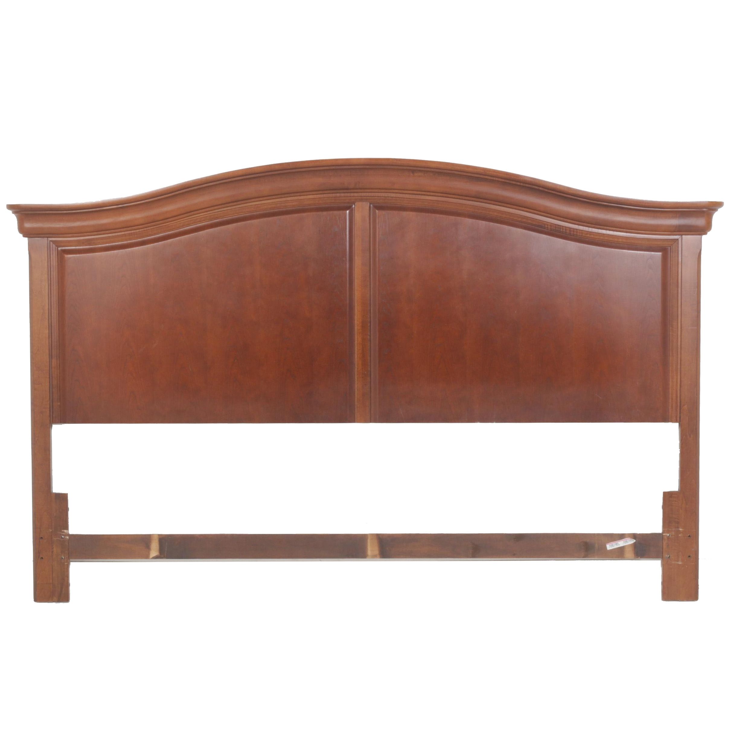 Contemporary Mahogany Finished Carved Wood King Size Headboard EBTH