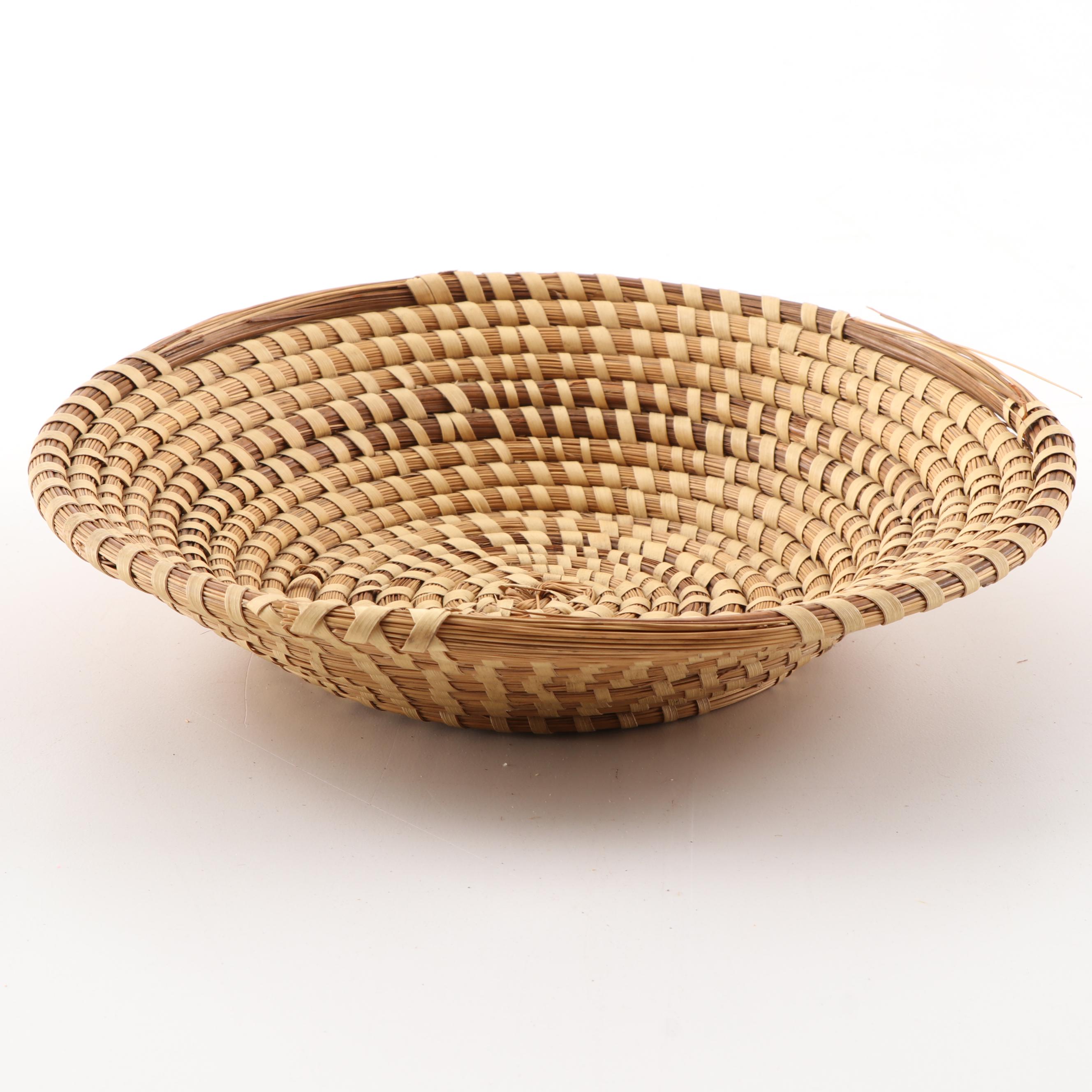Four Gullah Sweetgrass Basket and Woven Grass Wall Baskets EBTH