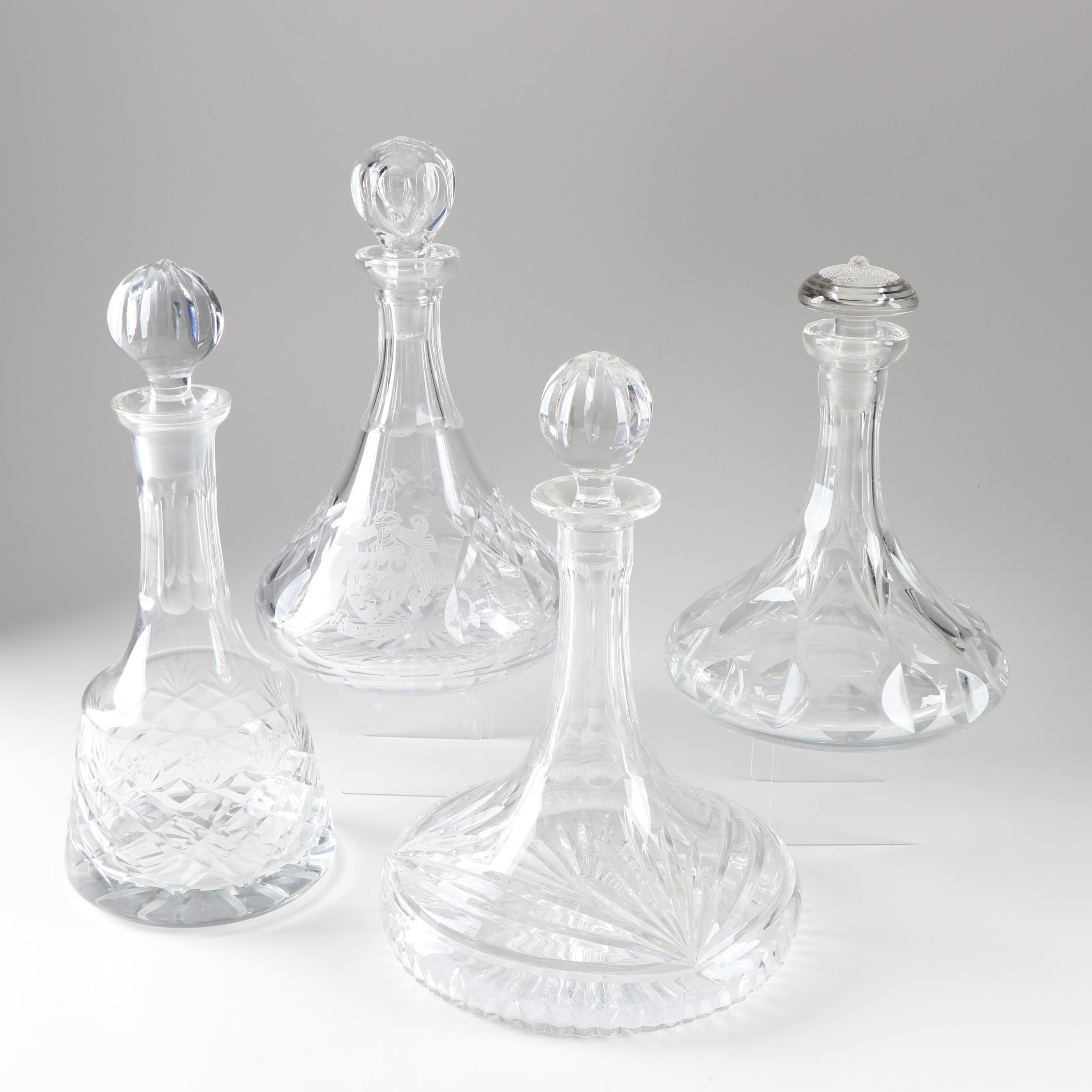 Vintage Lead Crystal Ship's and Wine Decanters Featuring Marquis by Waterford EBTH