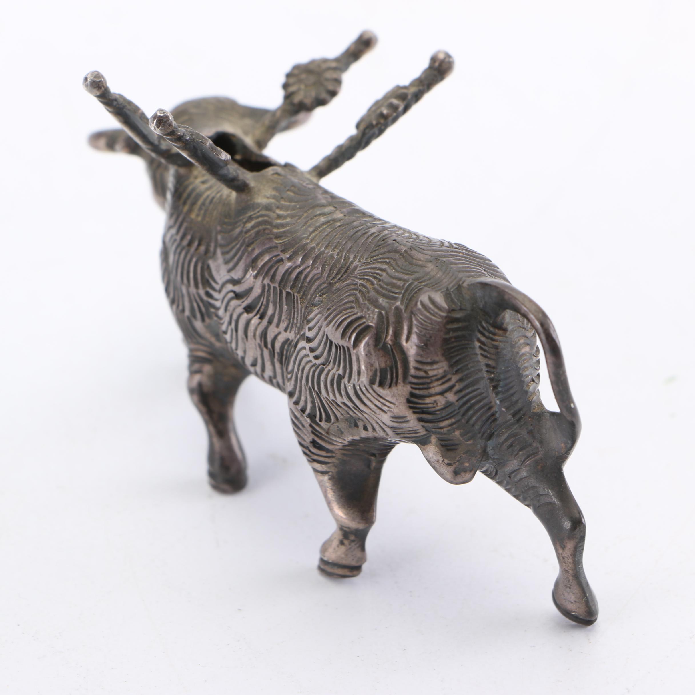 Sterling Silver Bull Toothpick Holder EBTH