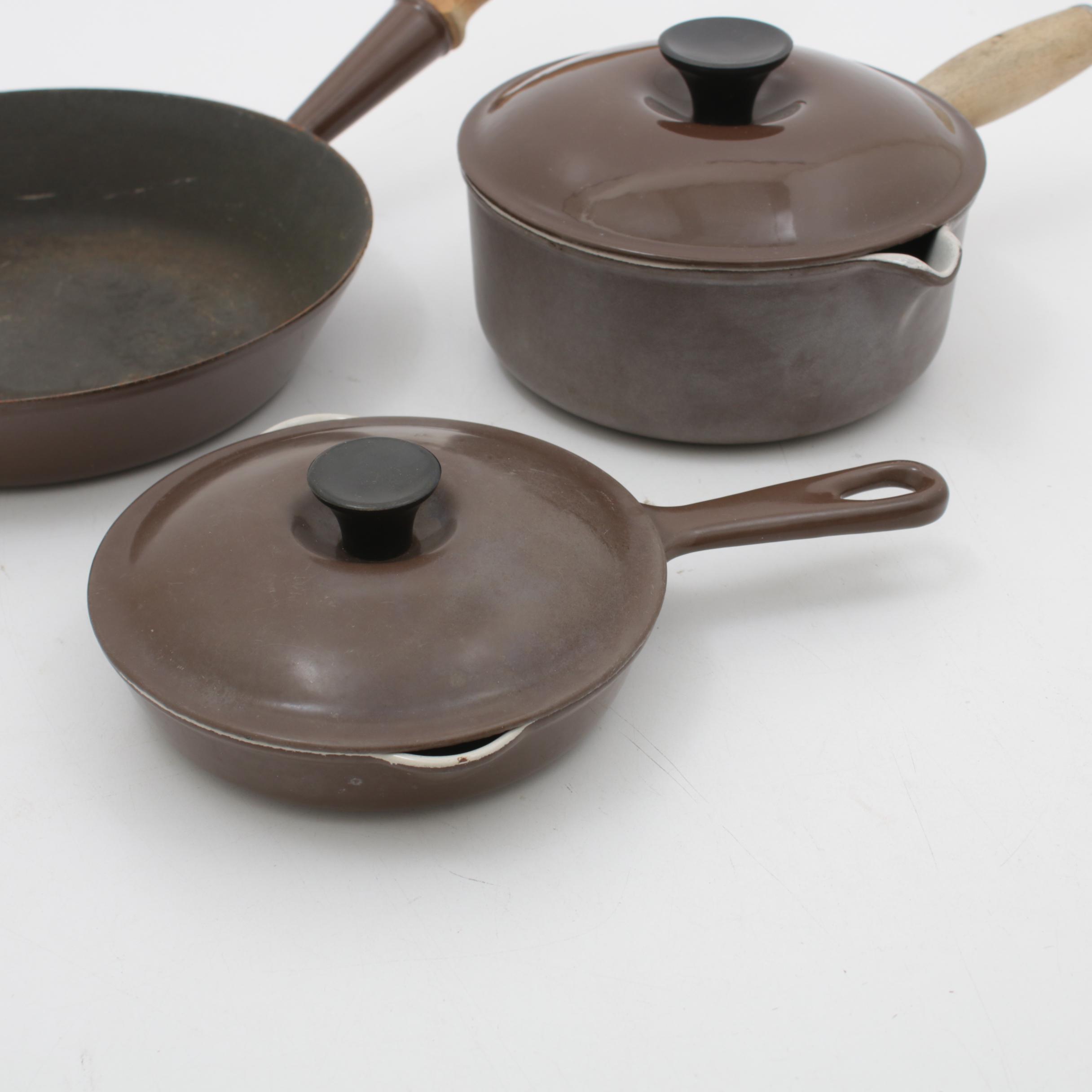 Le Creuset Brown Enameled Cast Iron Cookware, Vintage EBTH
