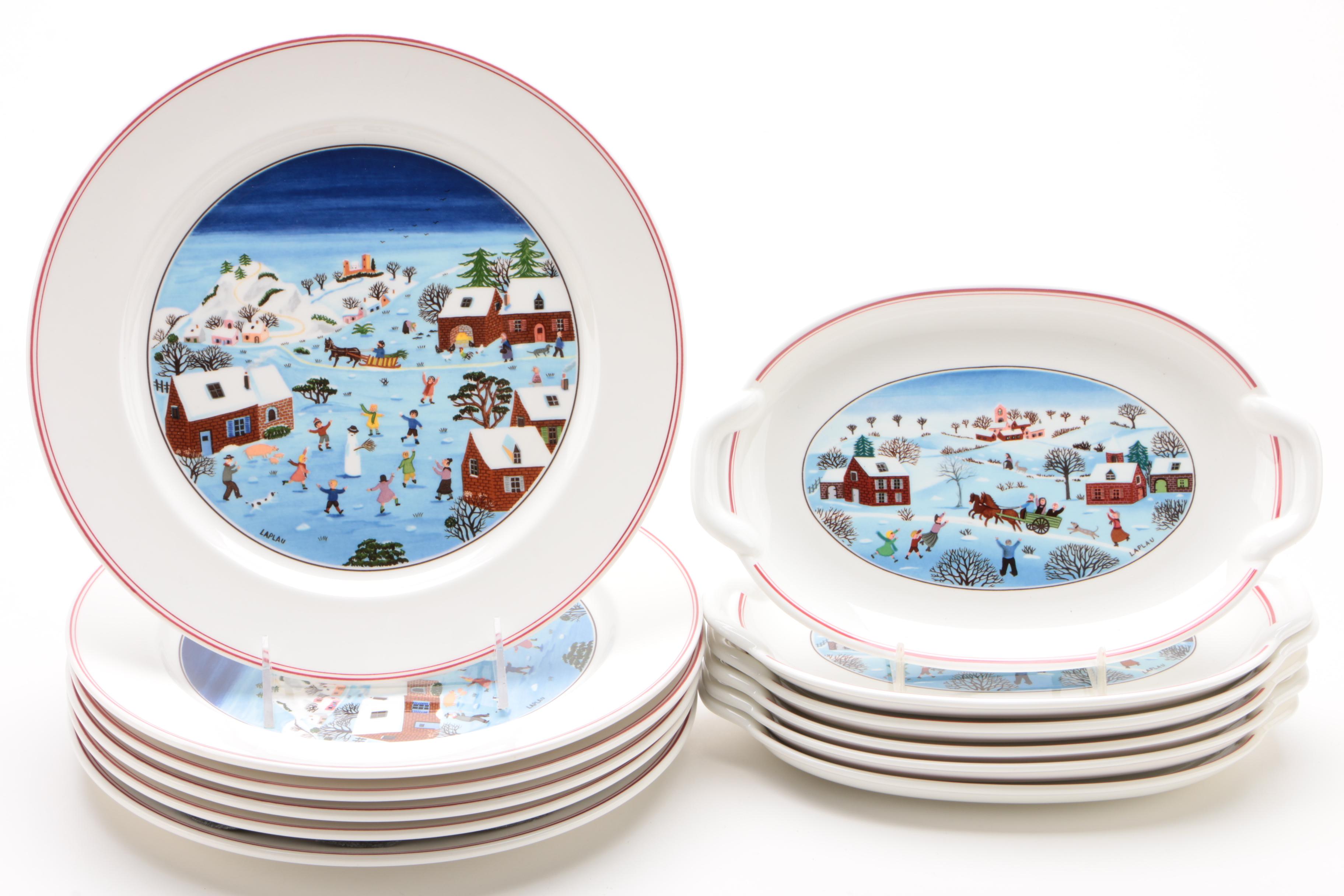 Villeroy & Boch "Naif Christmas" VitroPorcelain Glass Dinnerware and