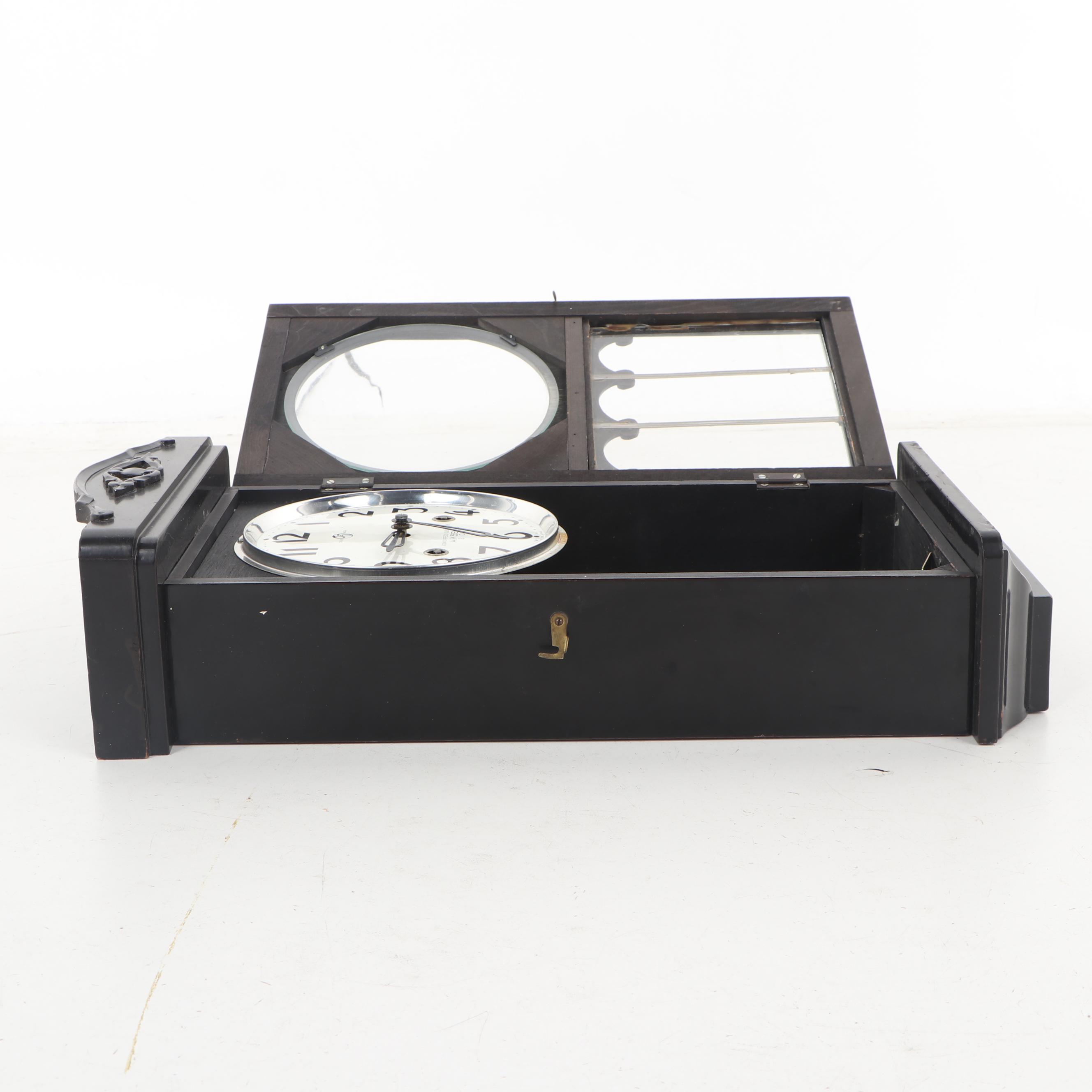 Japanese Aikosha Black Lacquer 21 Day Wall Clock EBTH
