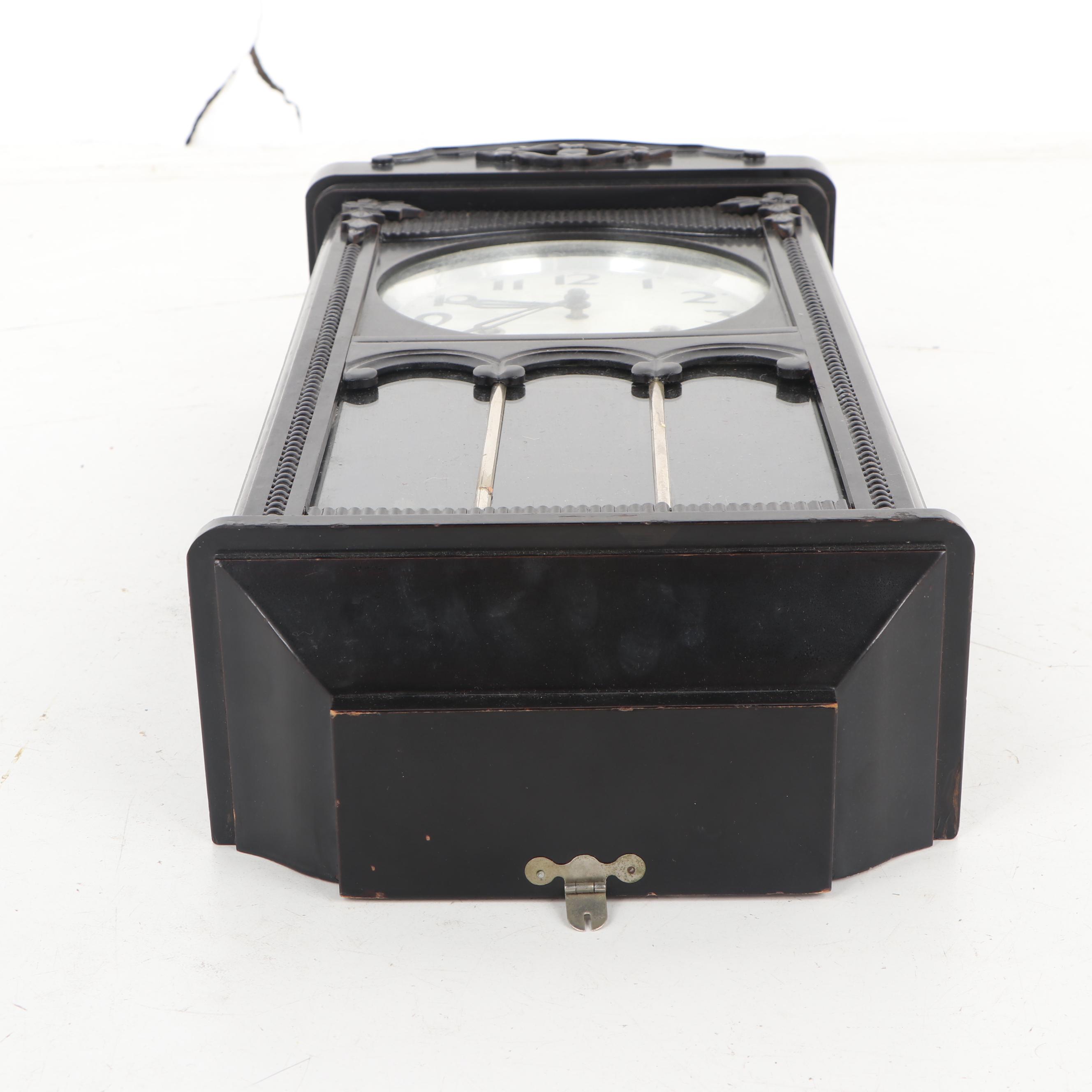 Japanese Aikosha Black Lacquer 21 Day Wall Clock EBTH