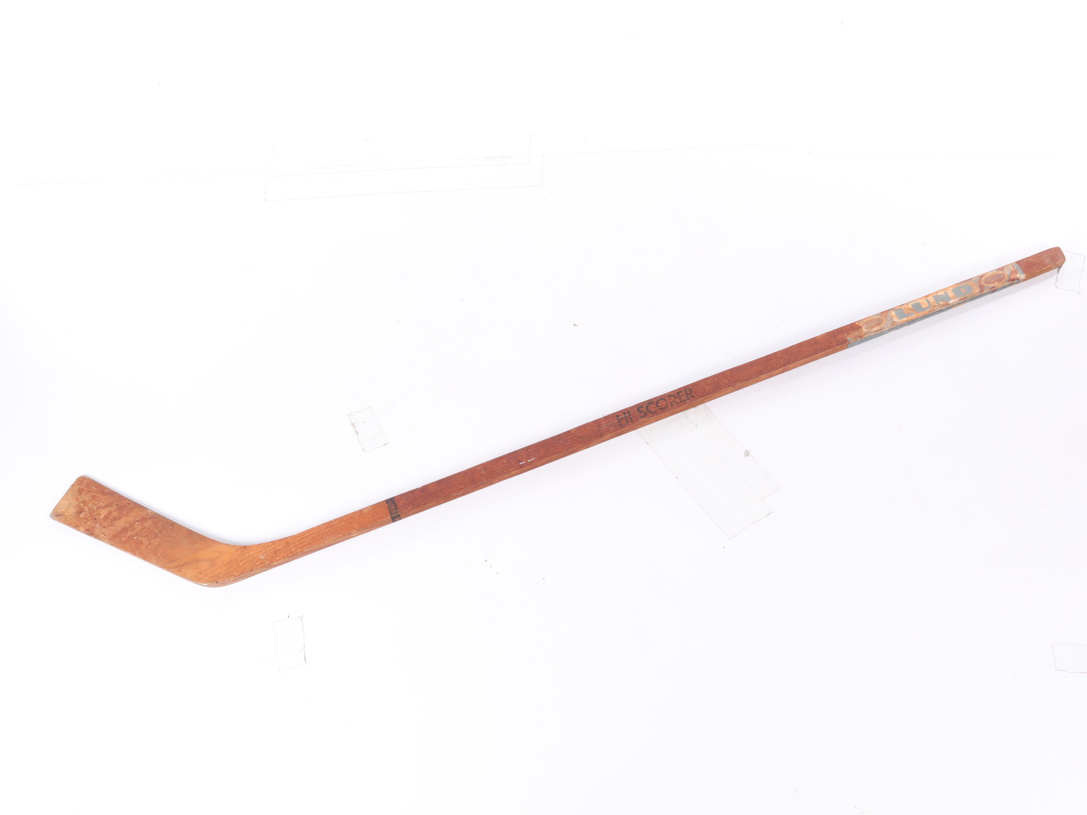 Lund Stained Oak Hockey Stick, Vintage EBTH