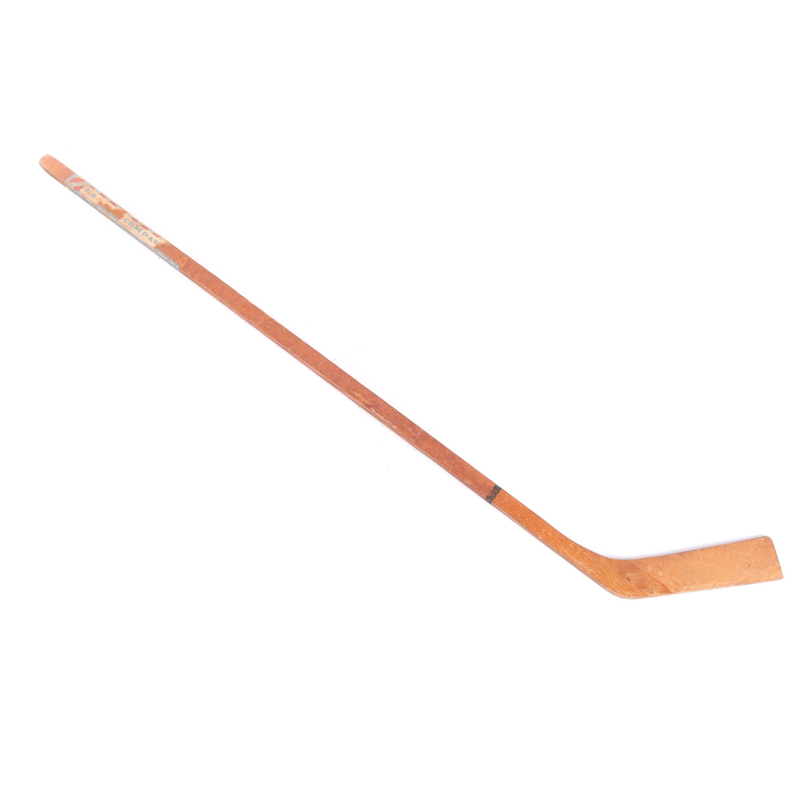 Lund Stained Oak Hockey Stick, Vintage EBTH