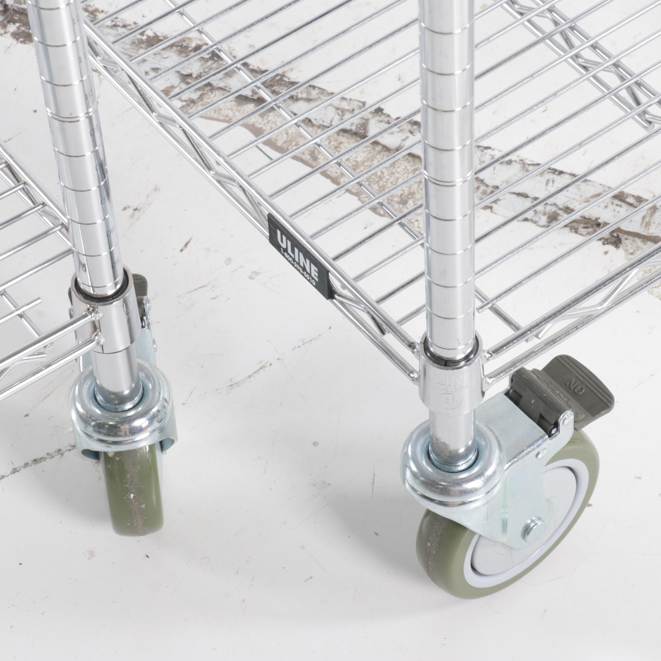 Uline Metal Industrial Rolling Storage Shelves EBTH