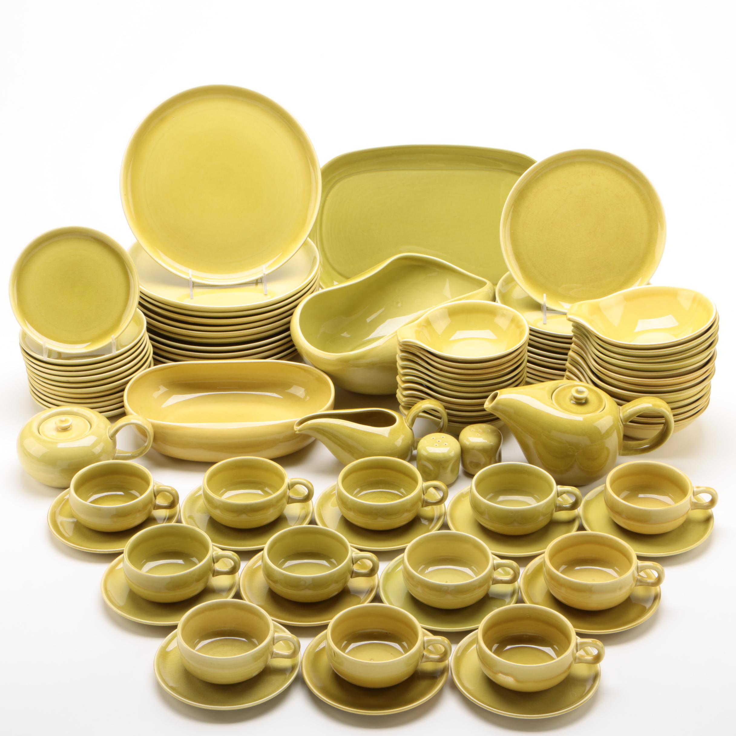 Russel Wright American Modern Chartreuse Ceramic Dinnerware