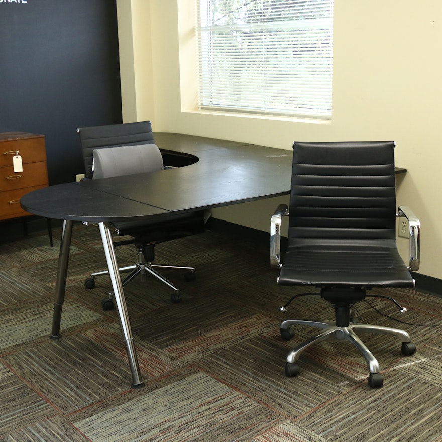Ikea Galant Office Desk Chairs And File Cabinet Contemporary Ebth