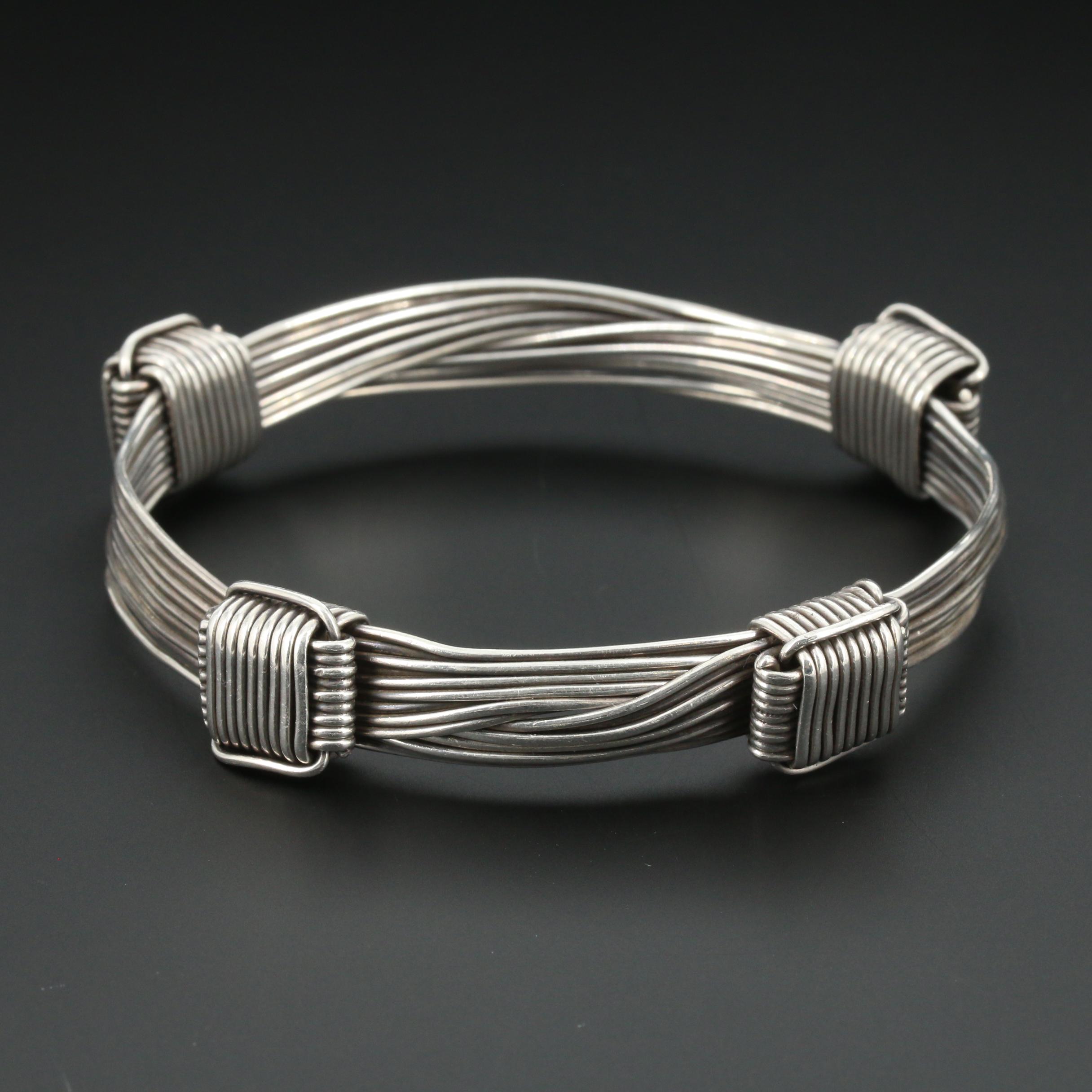 Vintage Gucci Sterling Elephant Hair Adjustable Bracelet Ebth