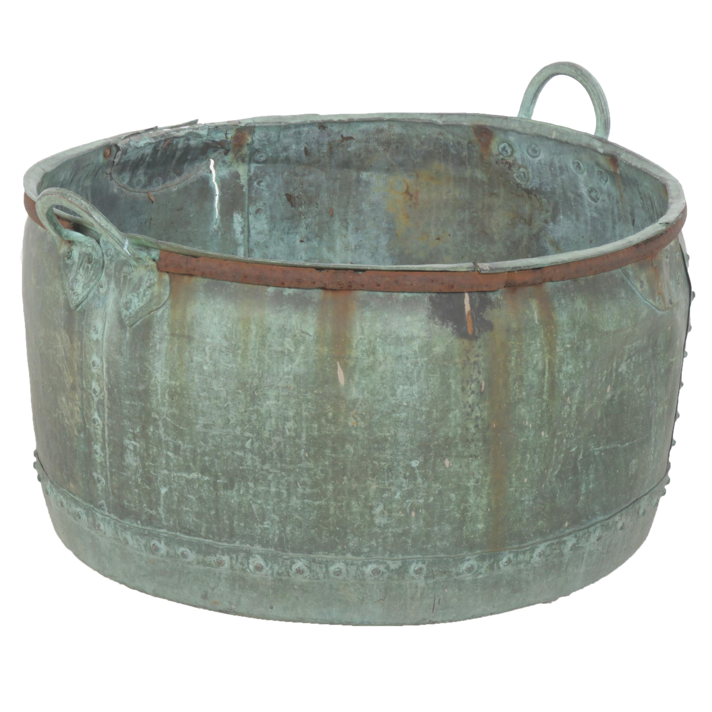 Antique Copper Riveted Tub EBTH